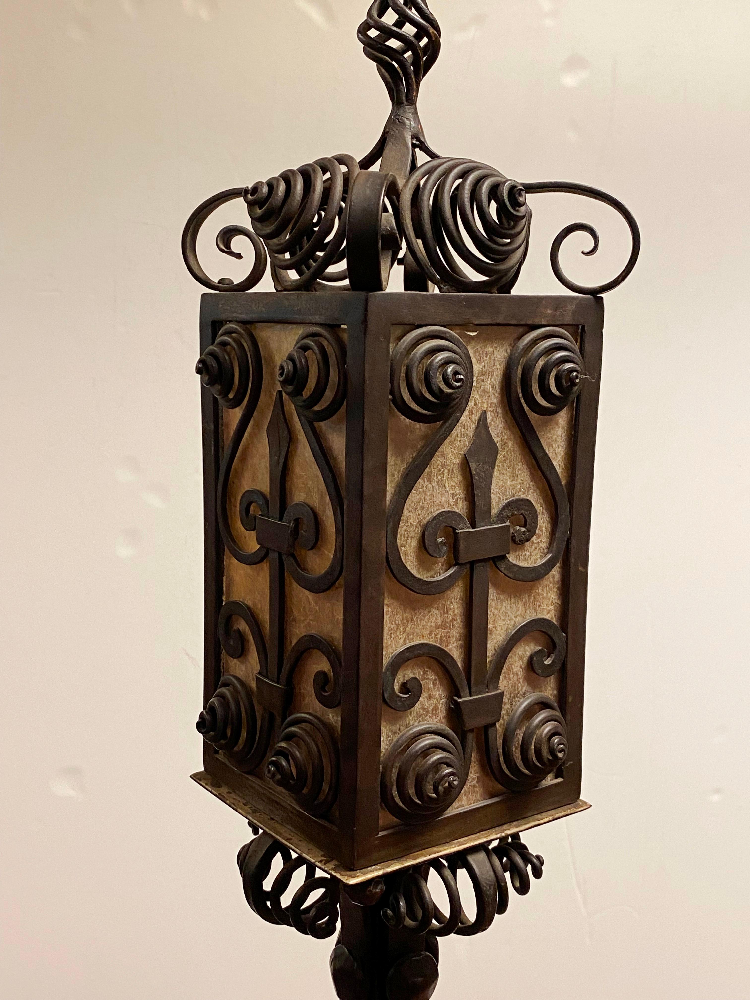 Moorish Medieval Revival Wrought Iron Floor Lamp For Sale 2