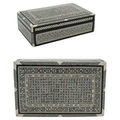 MOORISH MICRO MOSAIC INLAID MOTHER OF PEARL TRiNKET JEWELLERY STORAGE BOX