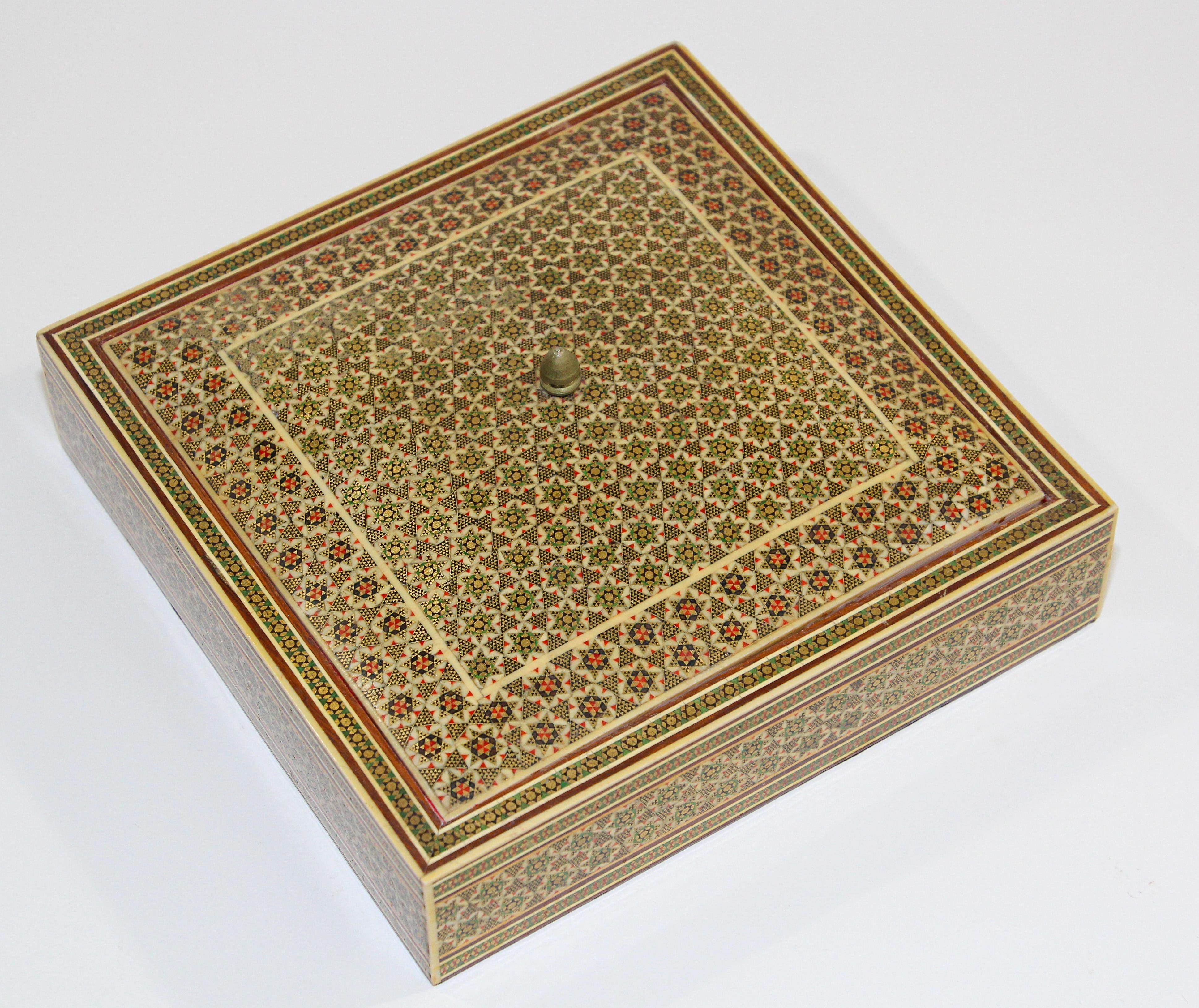 Moorish Micro Mosaic Inlaid Jewelry Box For Sale 3