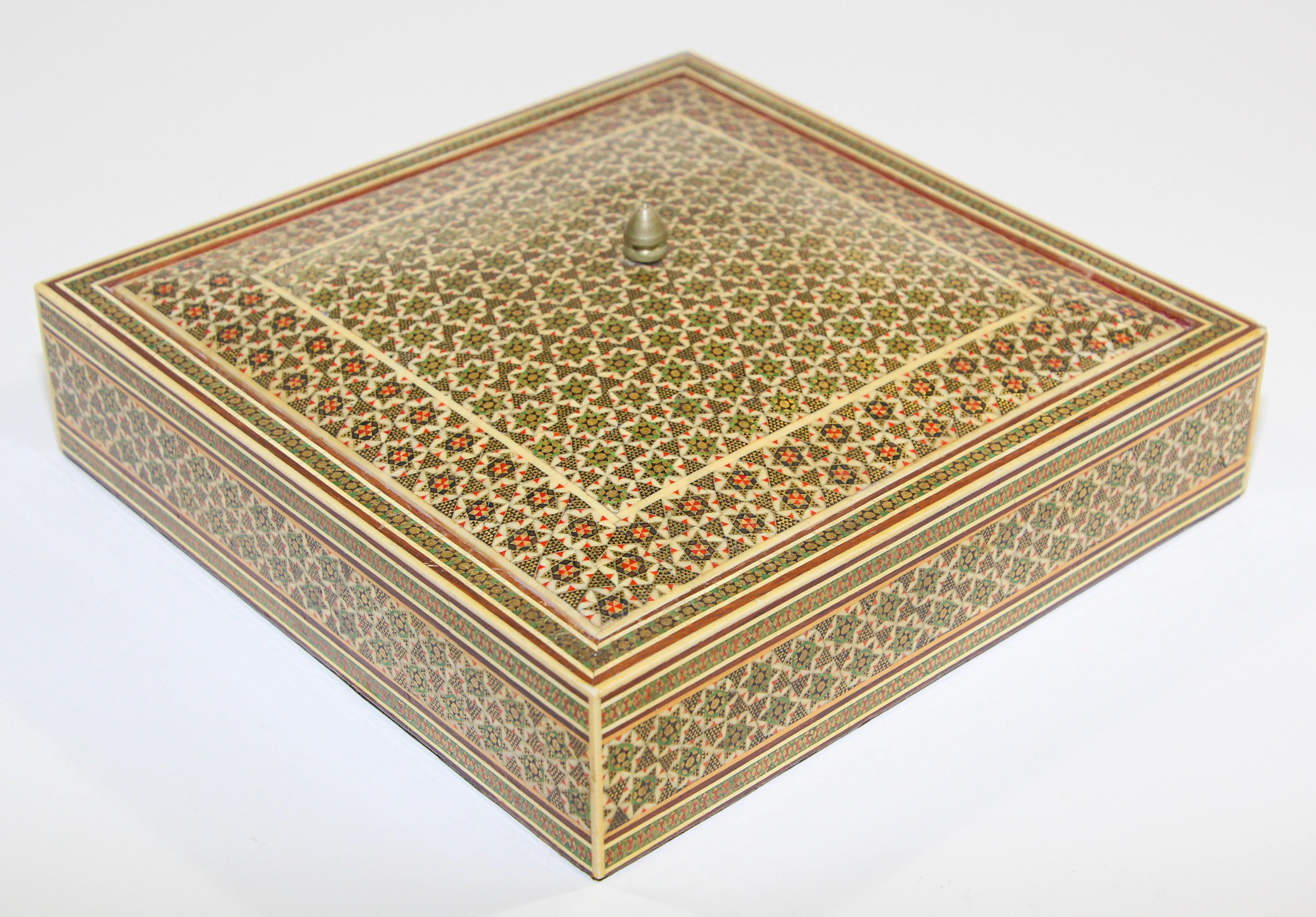 Moorish Micro Mosaic Inlaid Jewelry Box For Sale 8