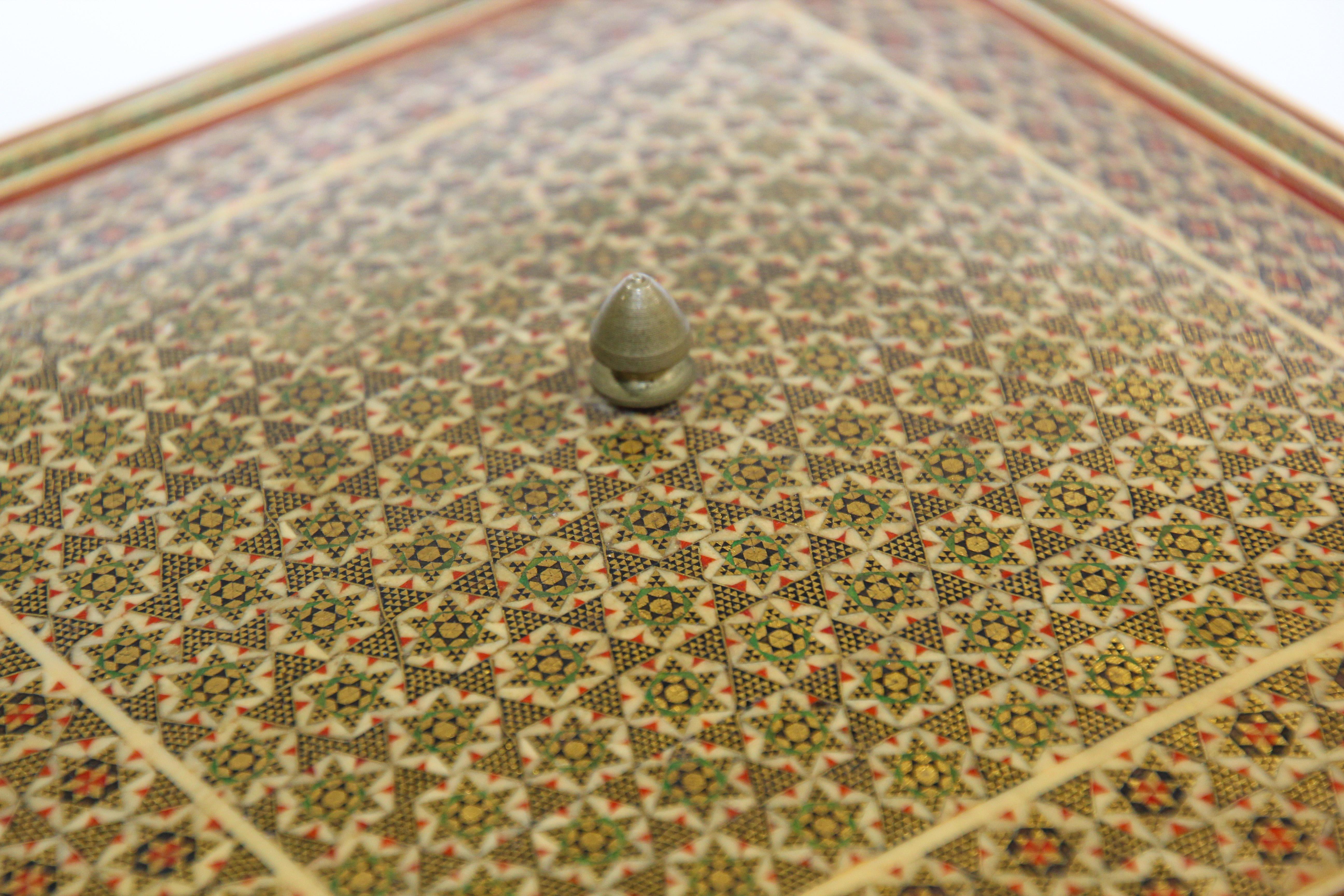 Agra Moorish Micro Mosaic Inlaid Jewelry Box For Sale
