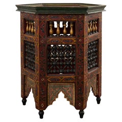 Maurischer, nahöstlicher, sechseckiger, polychromer Getränketisch
