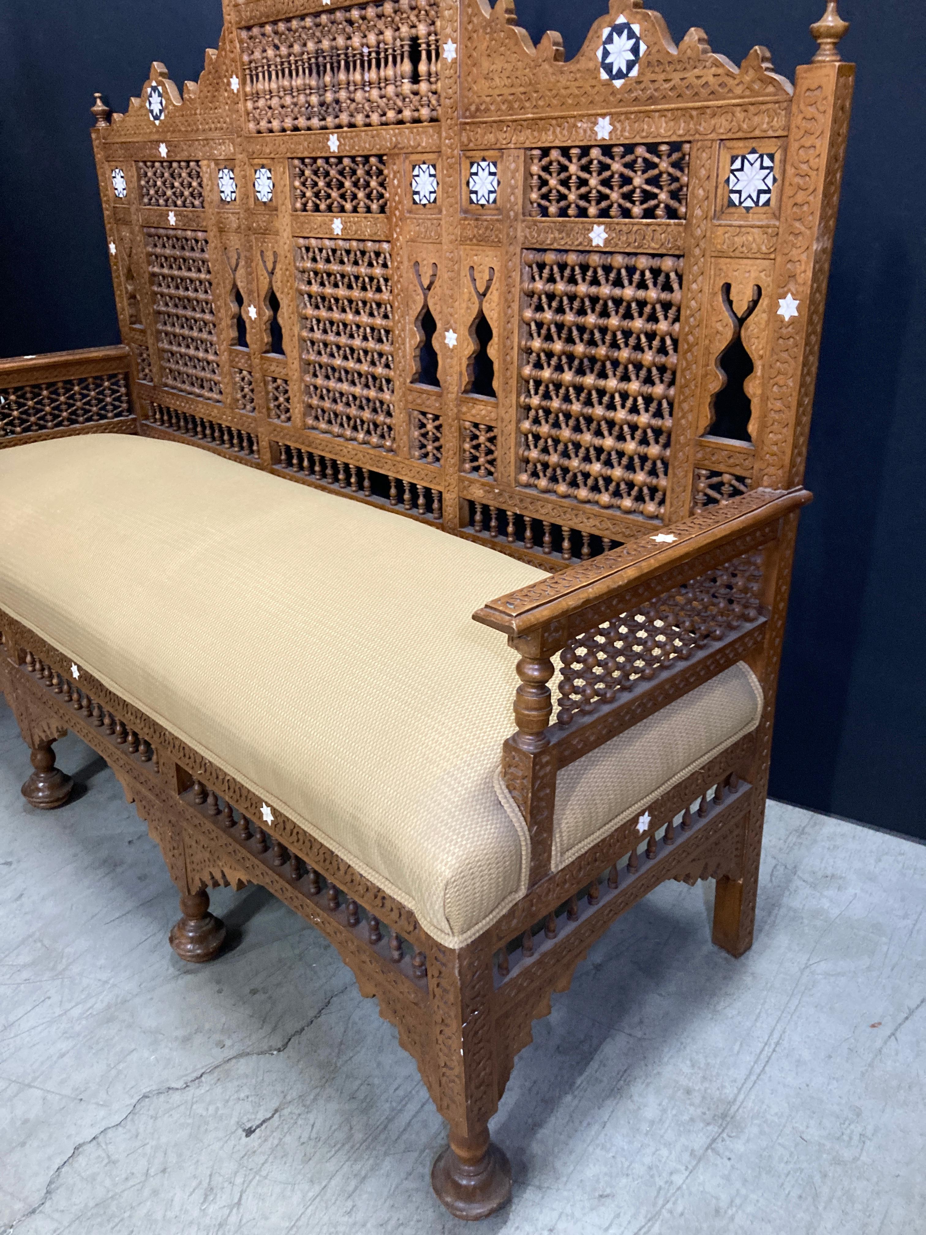 Moorish Middle Eastern Moorish Arabian Style Settee For Sale 4