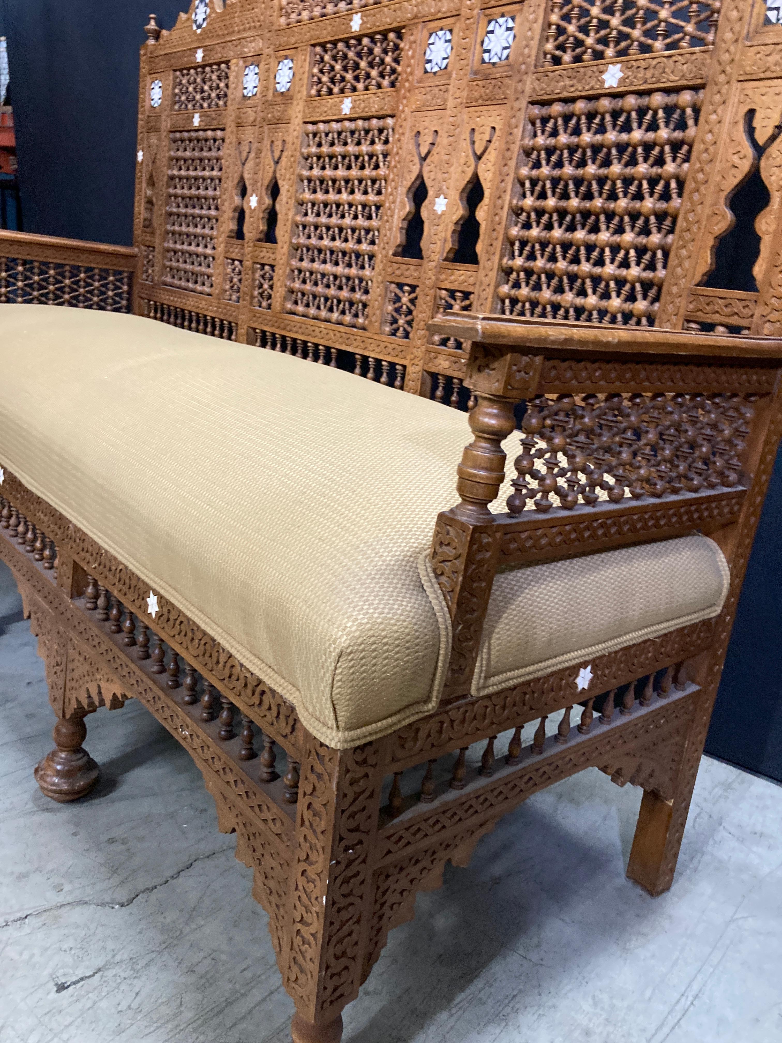 Moorish Middle Eastern Moorish Arabian Style Settee For Sale 6