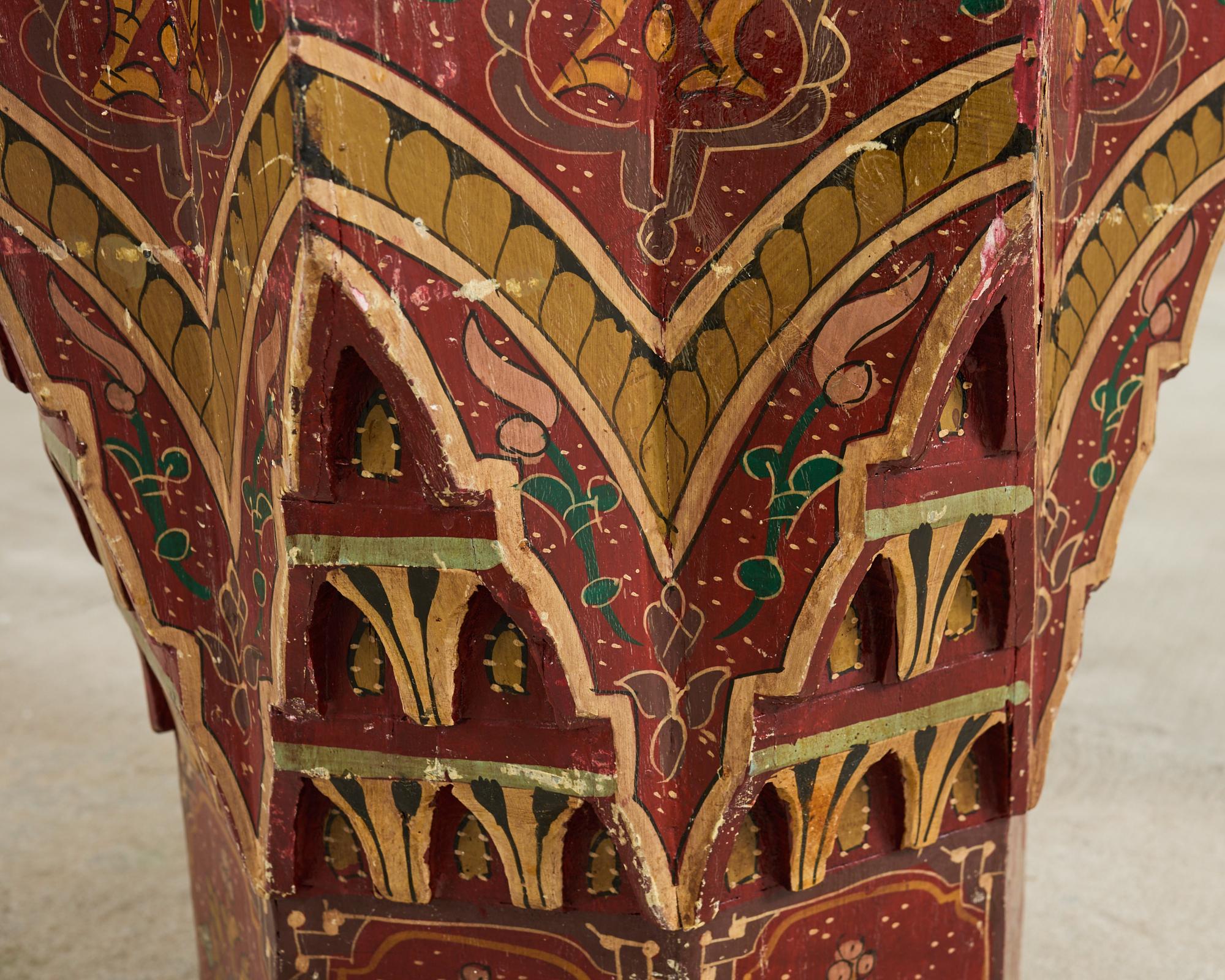 Moorish Middle Eastern Star Shaped Painted Drink Table For Sale 8