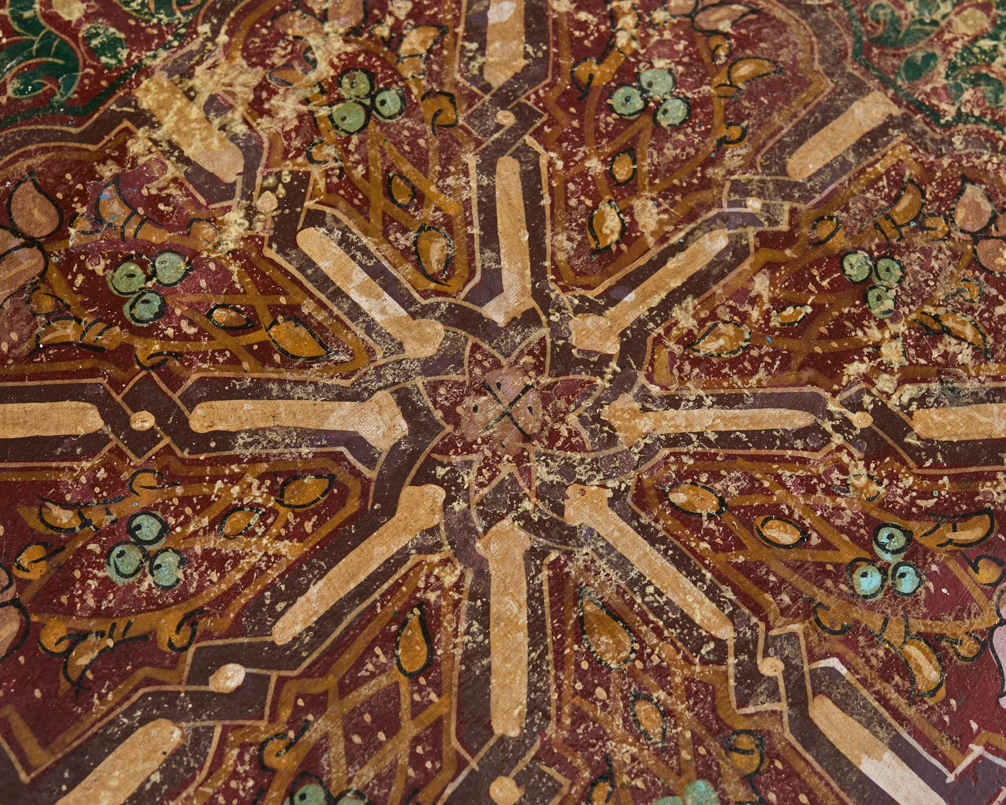 20th Century Moorish Middle Eastern Star Shaped Painted Drink Table For Sale