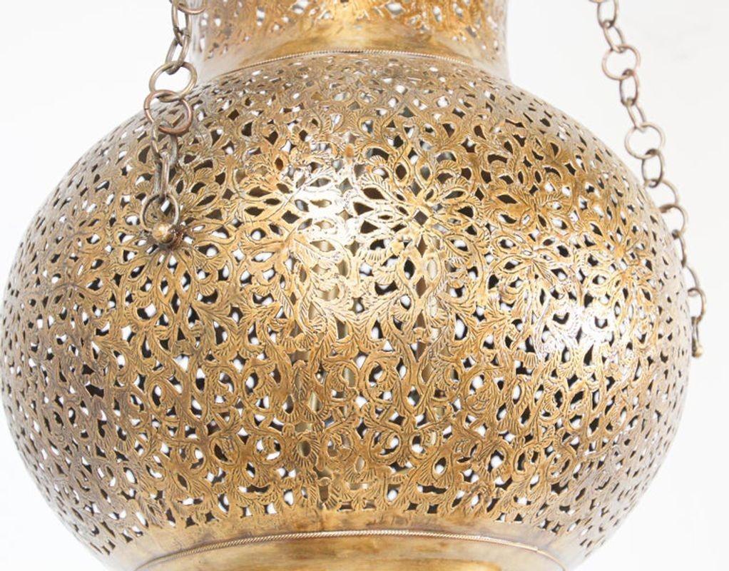 Moorish Moroccan Polished Brass Chandelier 5