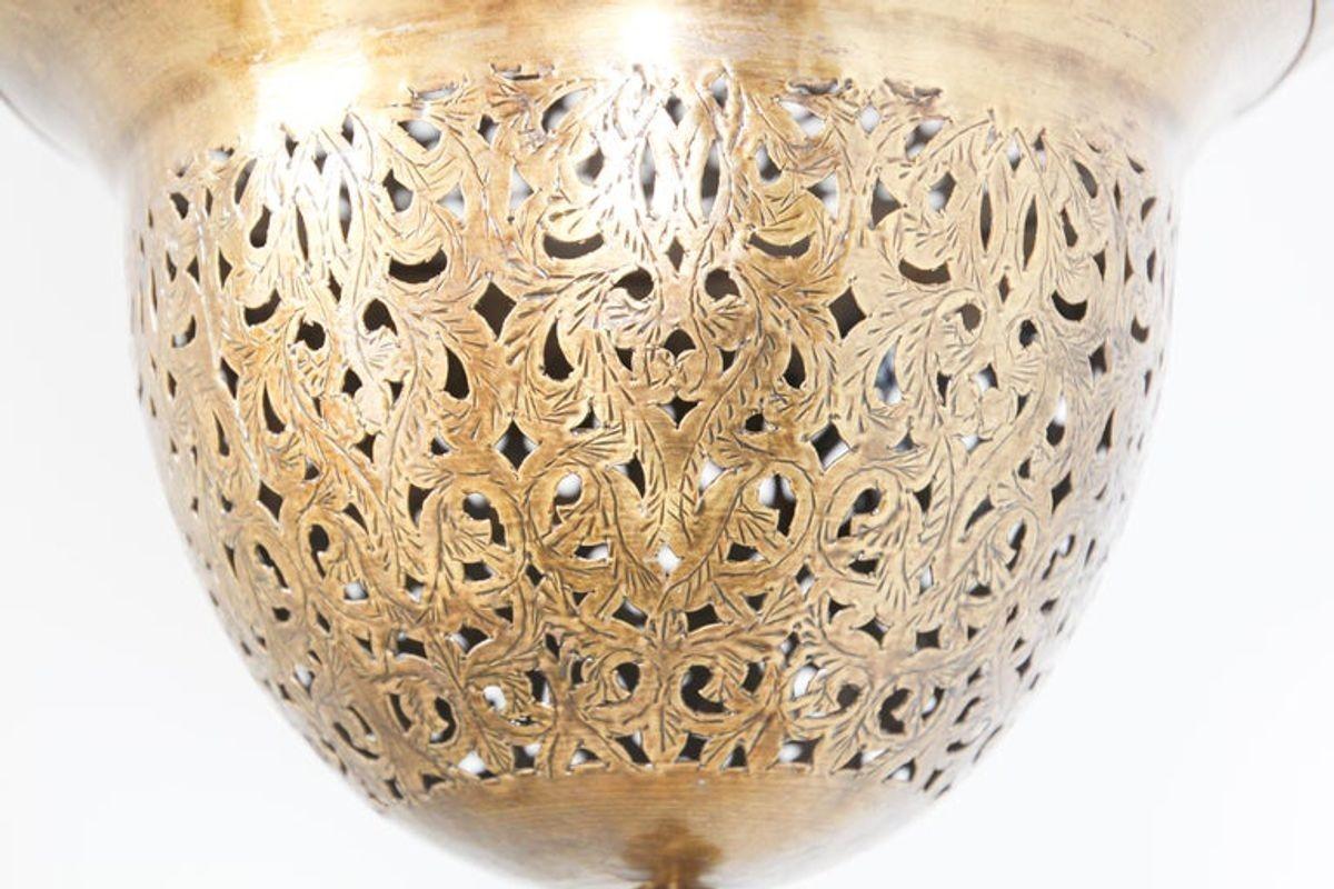 Moorish Moroccan Polished Brass Chandelier 14