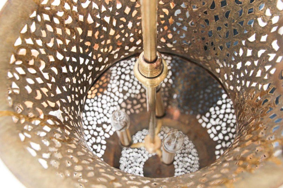 Moorish Moroccan Polished Brass Chandelier 15