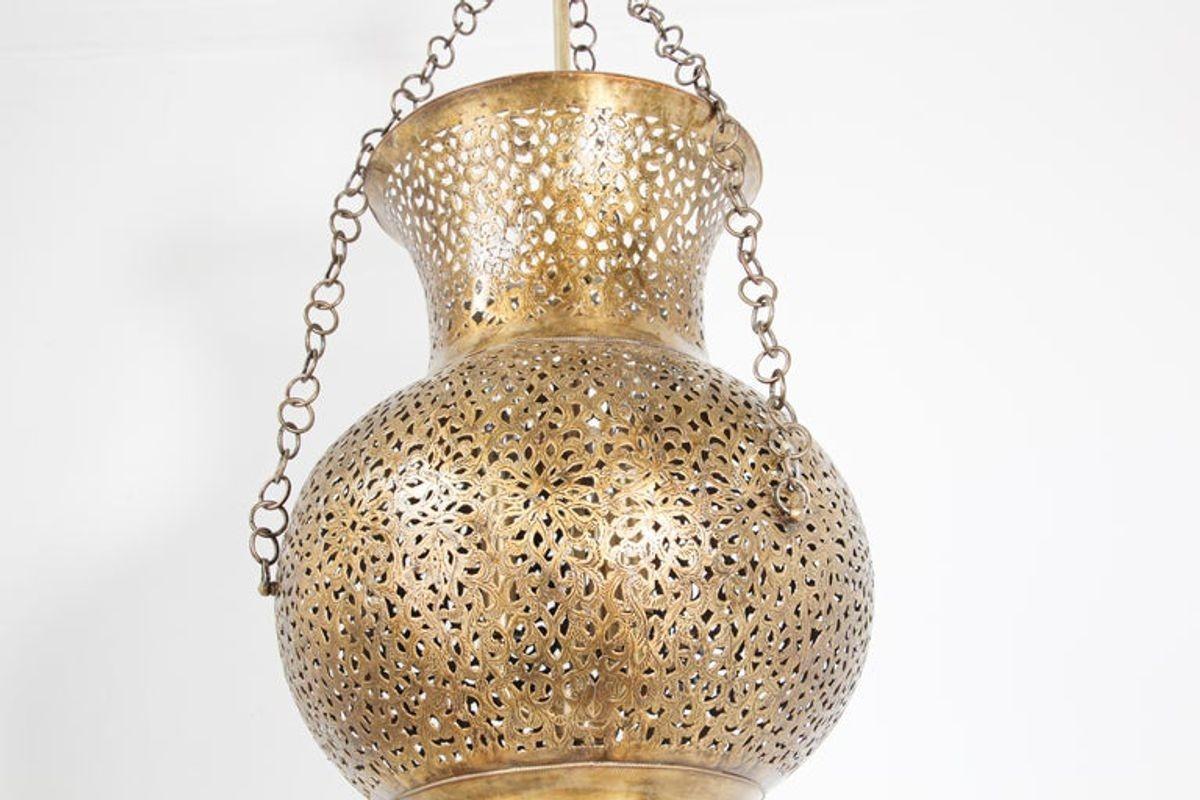 Moorish Moroccan Polished Brass Chandelier 3