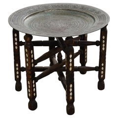 Bandeja plegable de latón de estilo marroquí Mesa para bebidas