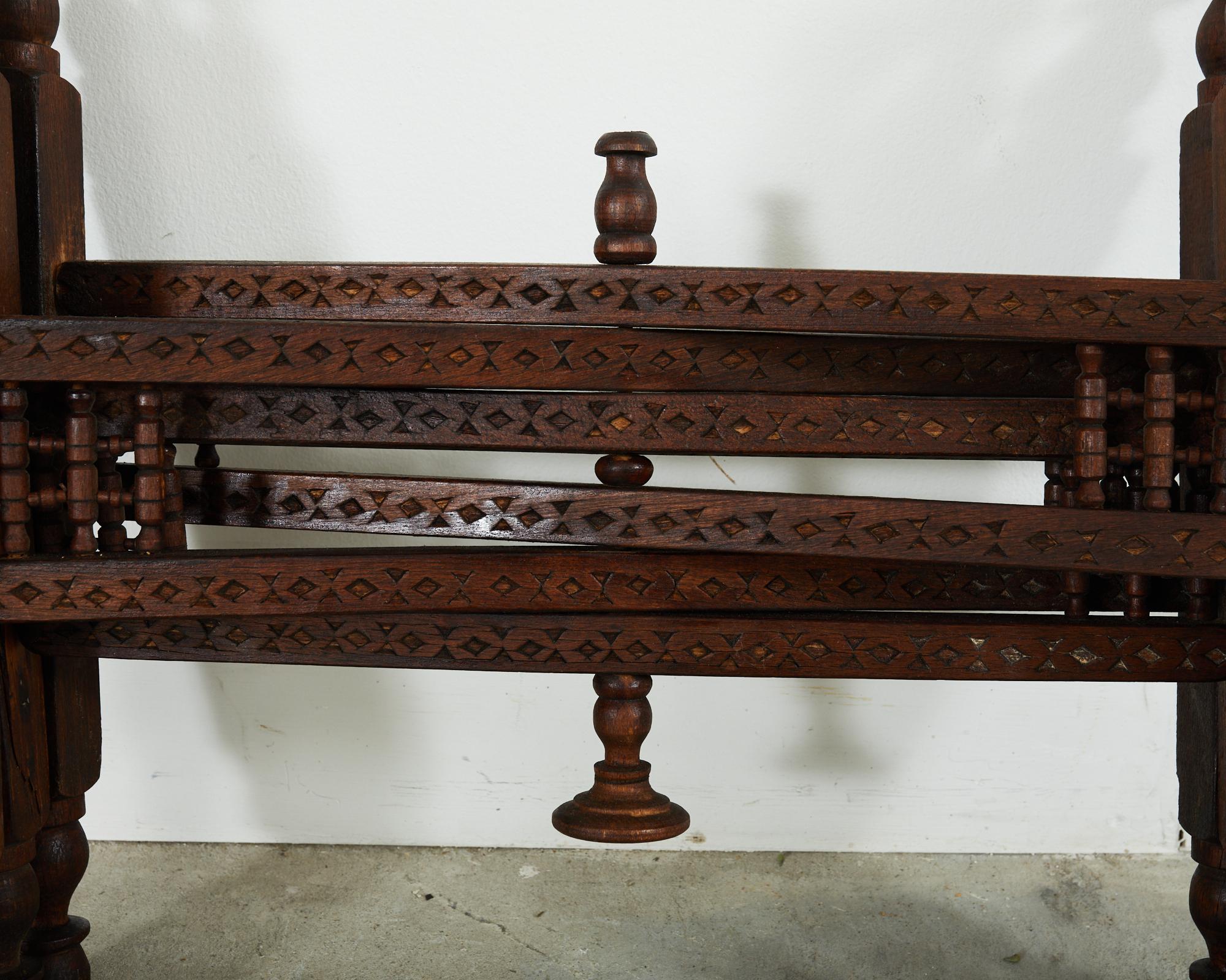 Moorish Moroccan Style Folding Brass Tray Drinks Table 9