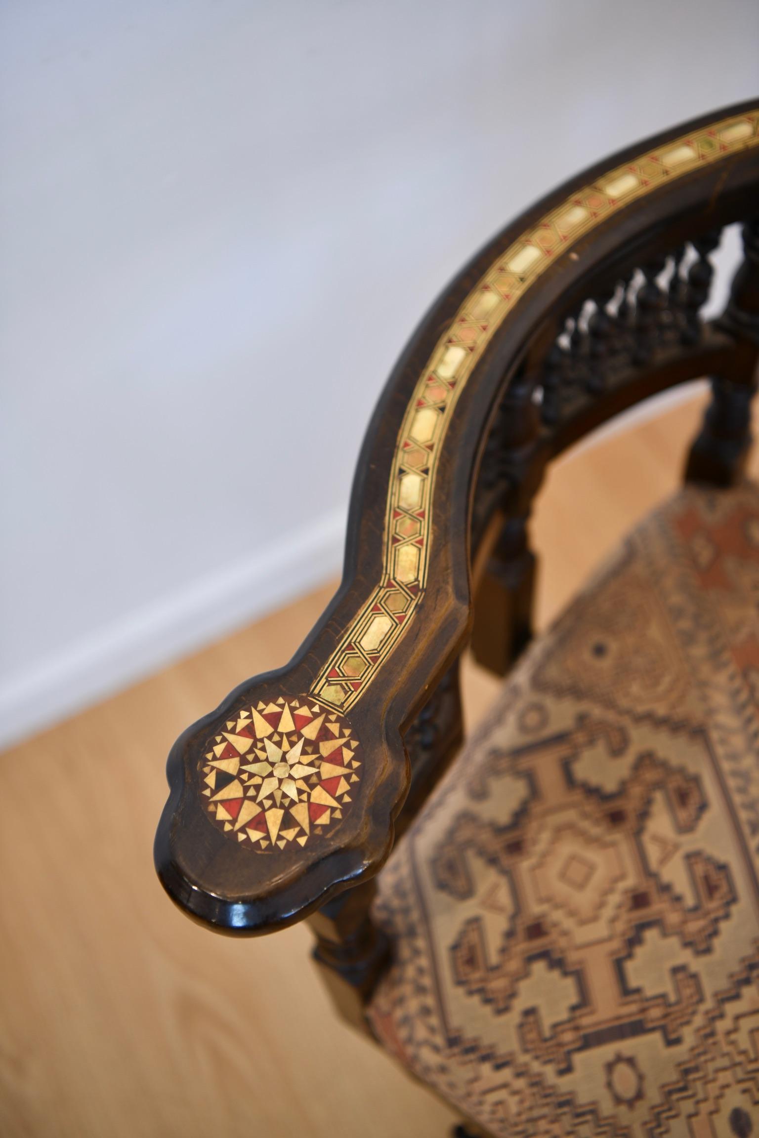 Moorish Mother of Pearl Corner Chair 3