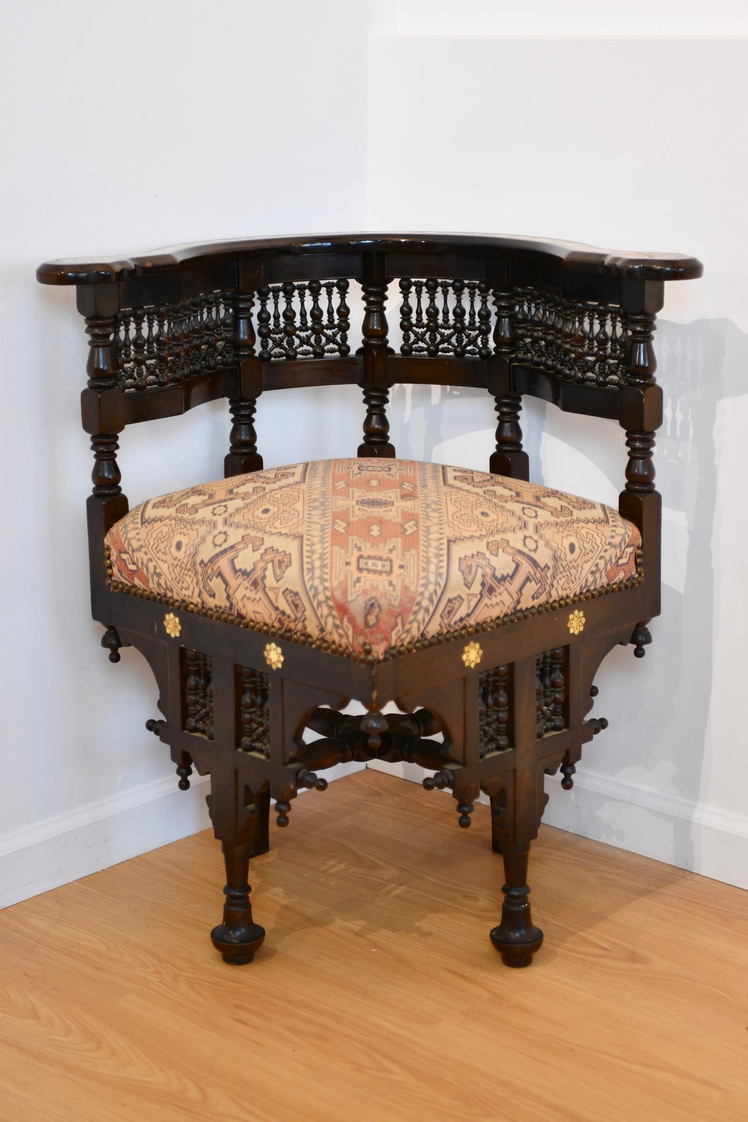 Moorish Mother of Pearl Corner Chair 6