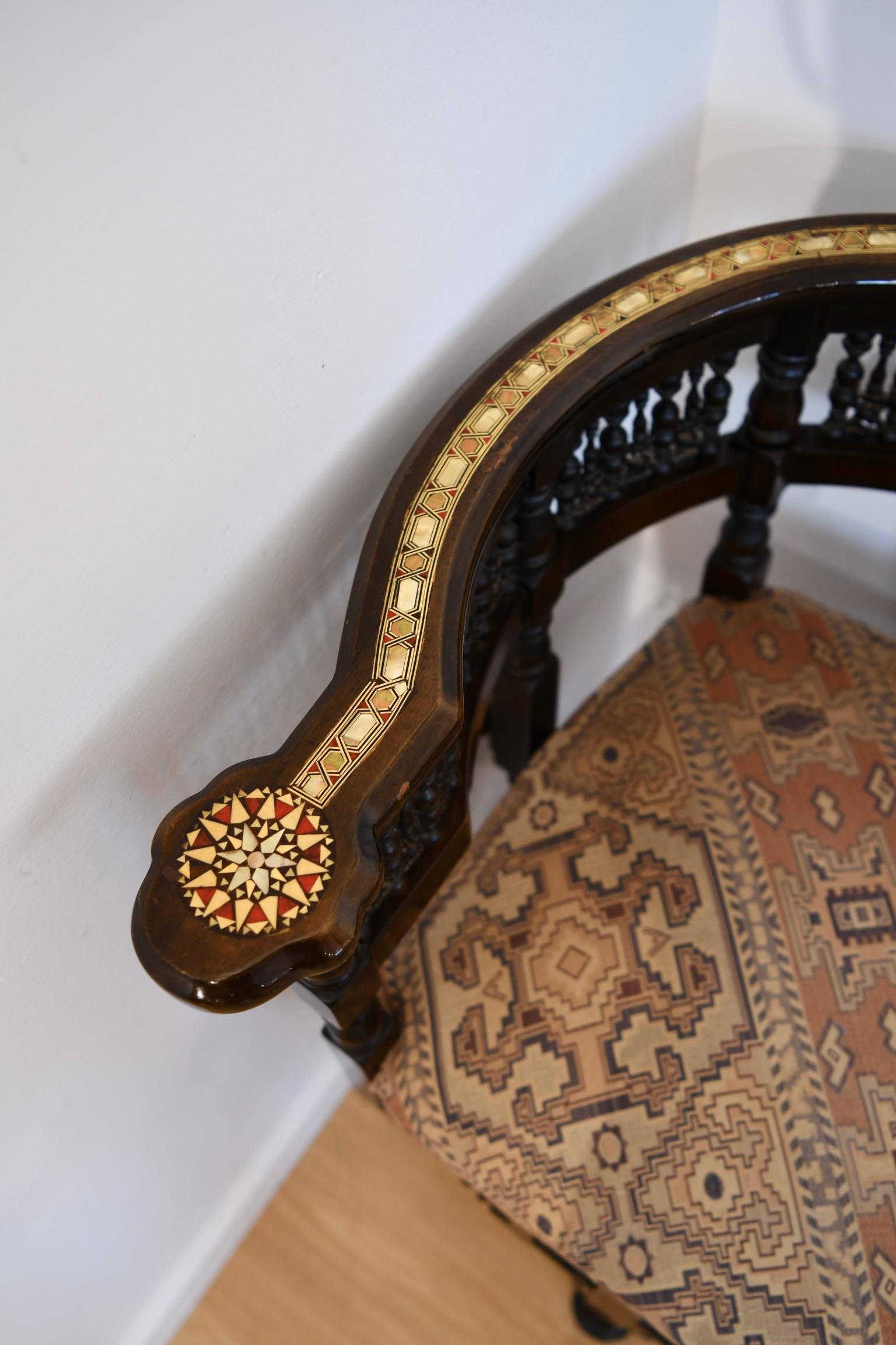 Moorish Mother of Pearl Corner Chair 11
