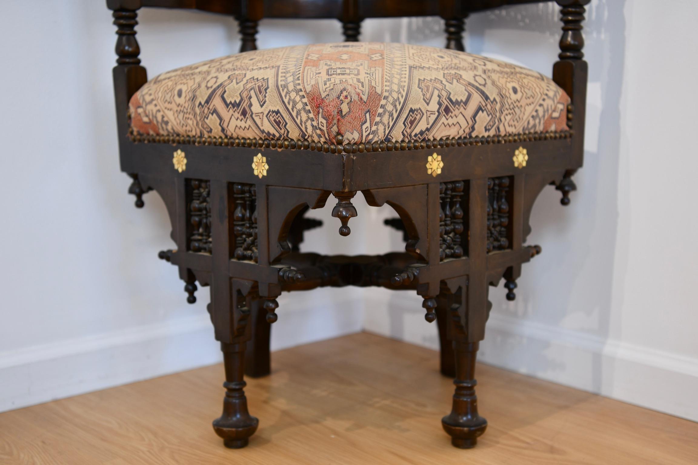 Mother-of-Pearl Moorish Mother of Pearl Corner Chair