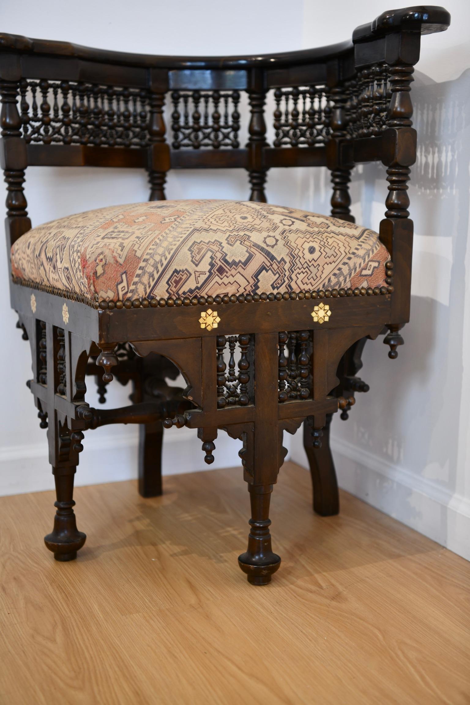 Moorish Mother of Pearl Corner Chair 1