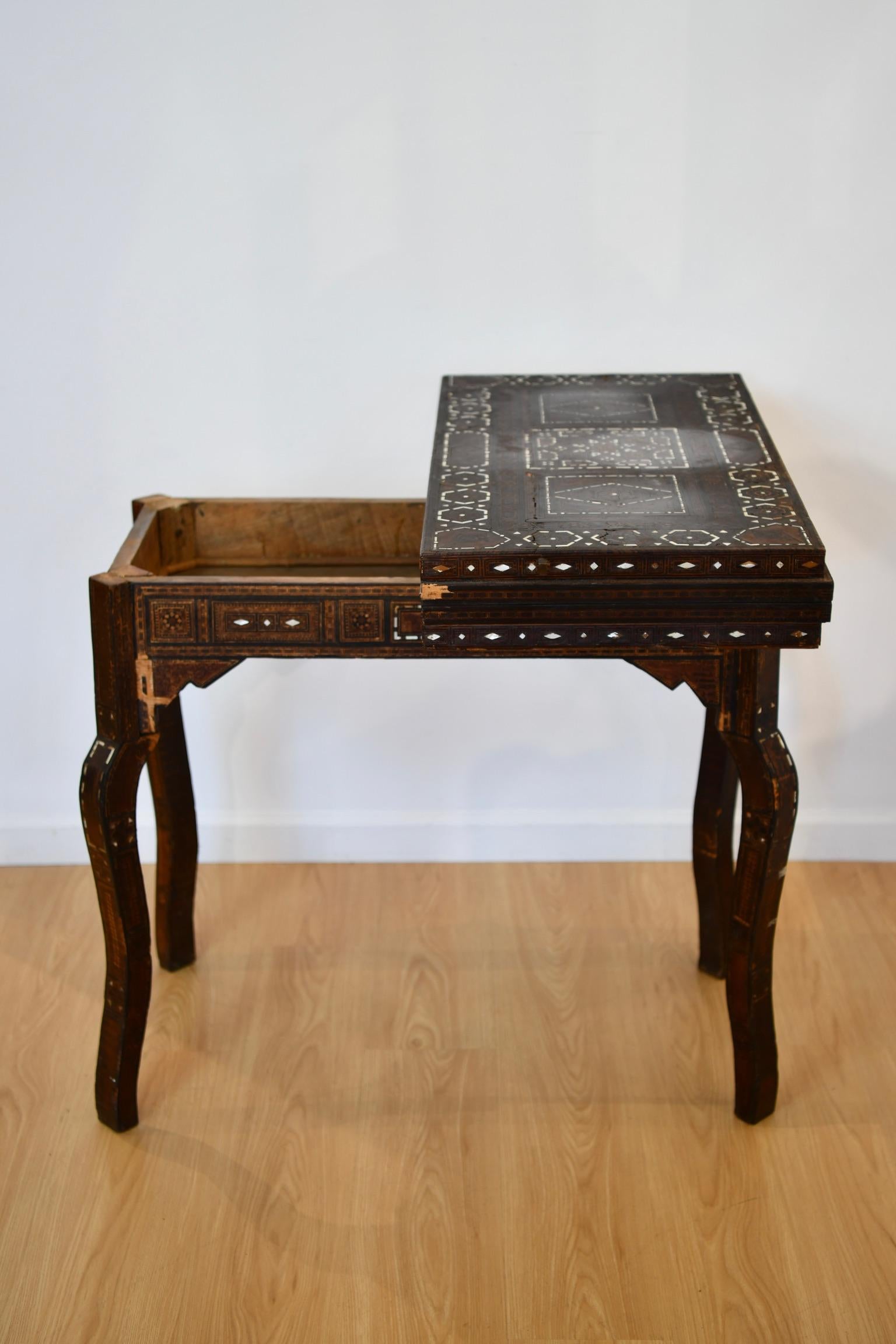 Moorish Mother of Pearl Games Table For Sale 9