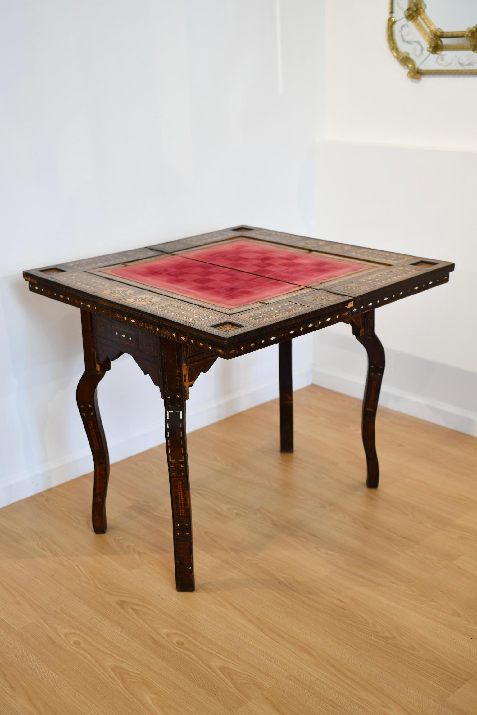 Moorish Mother of Pearl Games Table For Sale 11