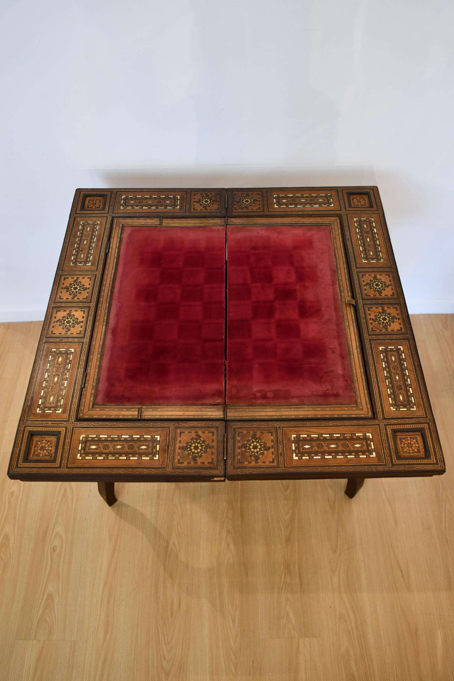 Moorish Mother of Pearl Games Table For Sale 13