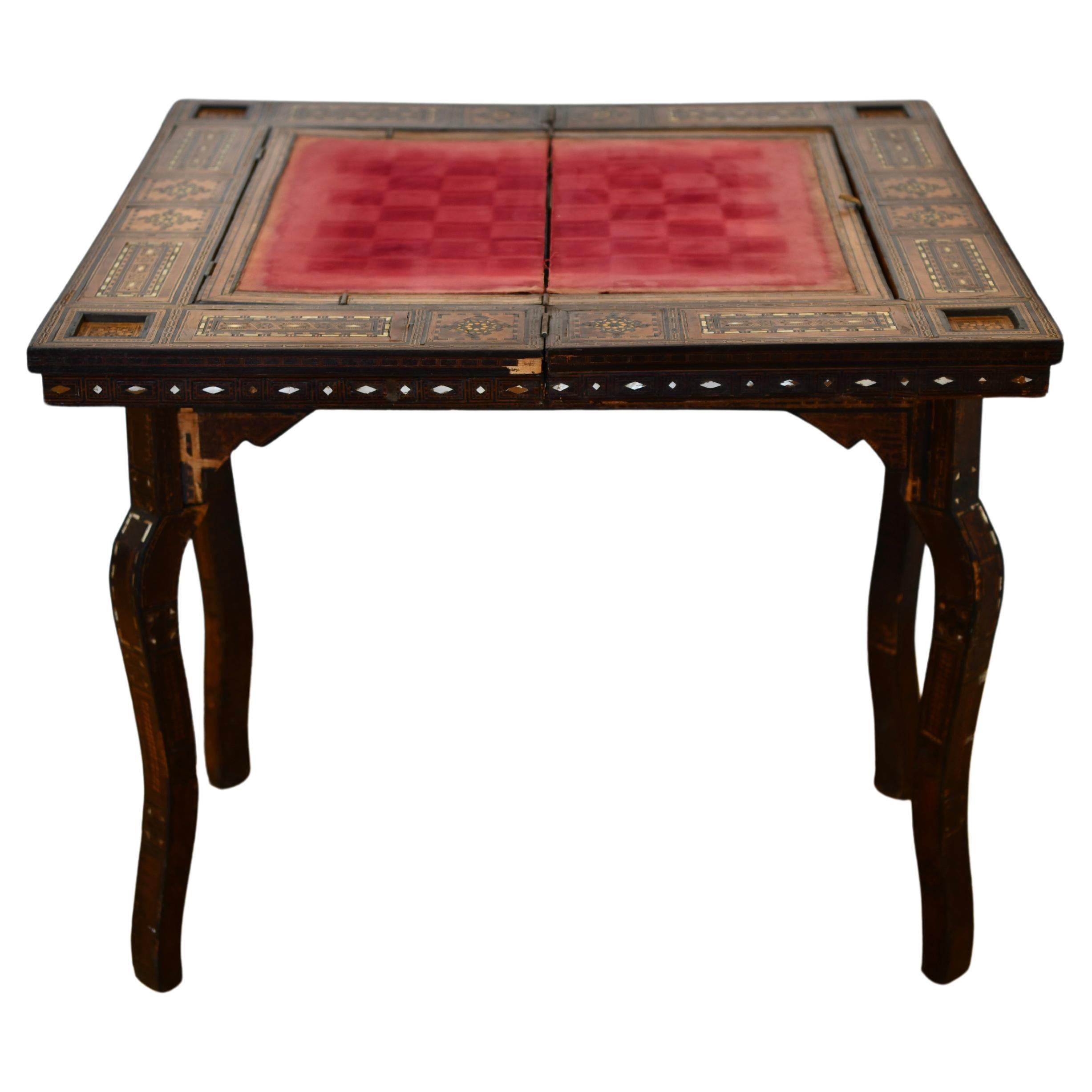 Moorish Mother of Pearl Games Table For Sale