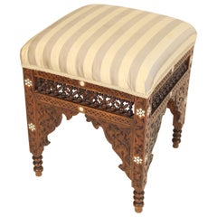 Moorish Mother of Pearl Inlaid Bench