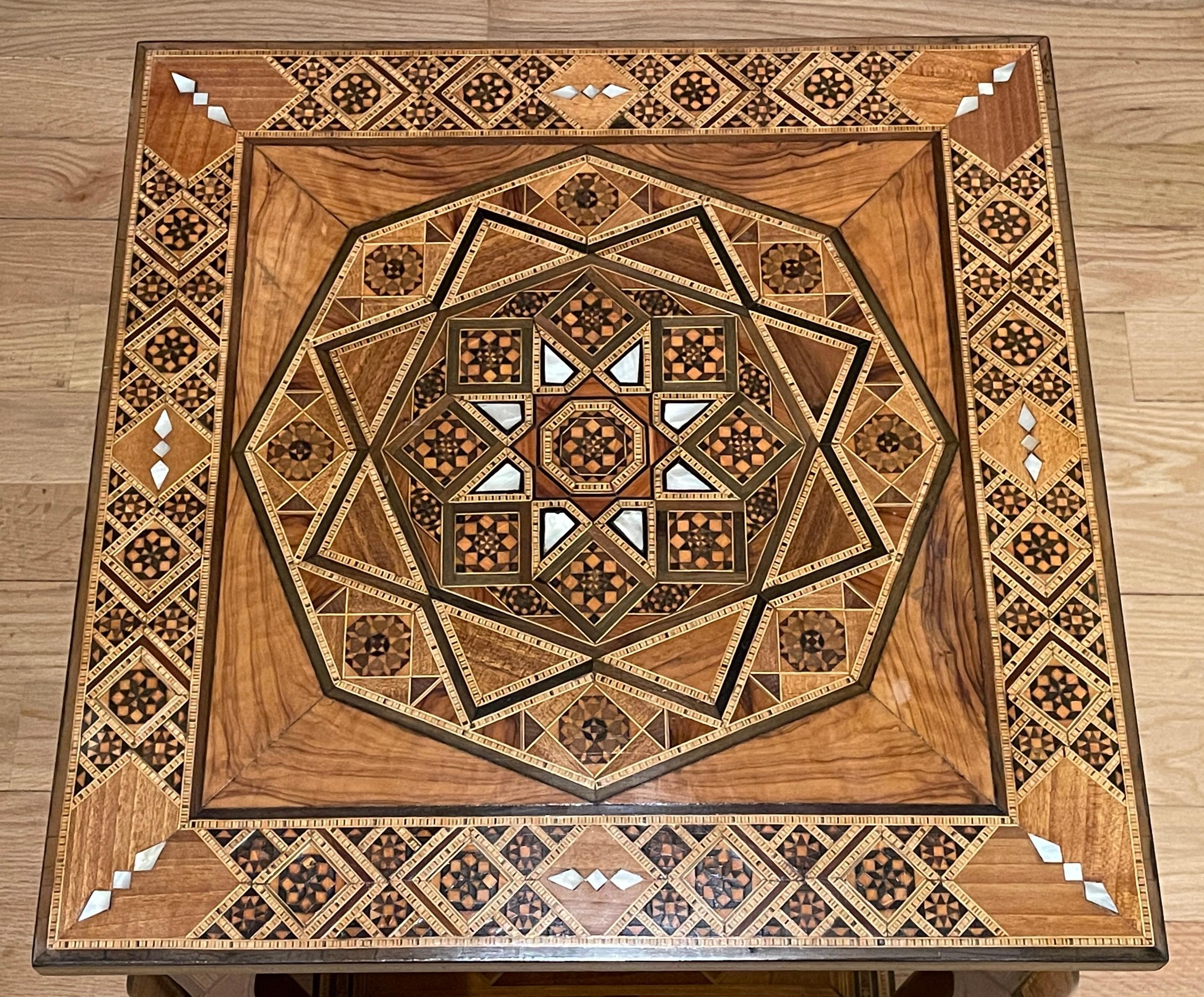 Moroccan Moorish Mother of Pearl Inlaid Table