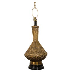 Antique Moorish Mughal Indo Persian Brass Table Lamp