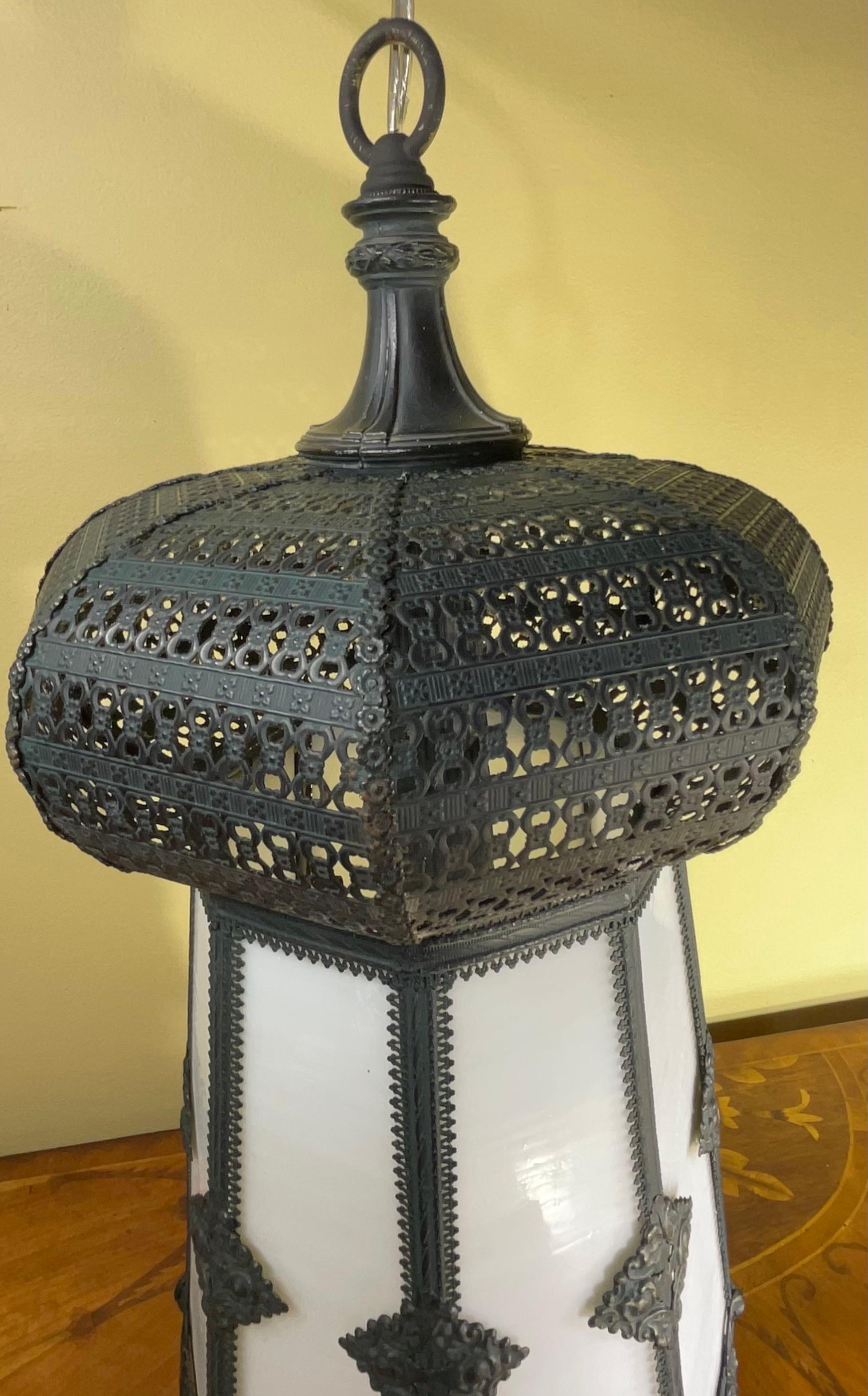 Hand-Crafted Moorish Or Gothic Style Hanging Pendant Light For Sale
