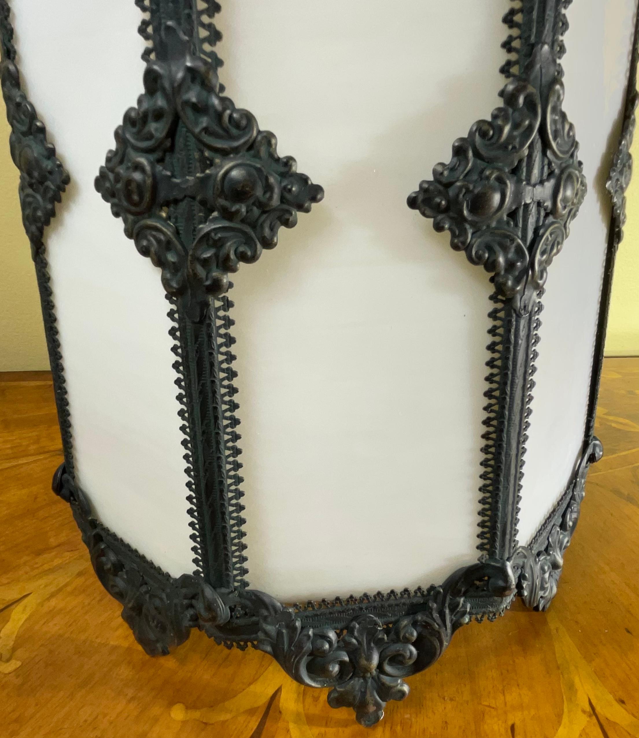 Metal Moorish Or Gothic Style Hanging Pendant Light For Sale