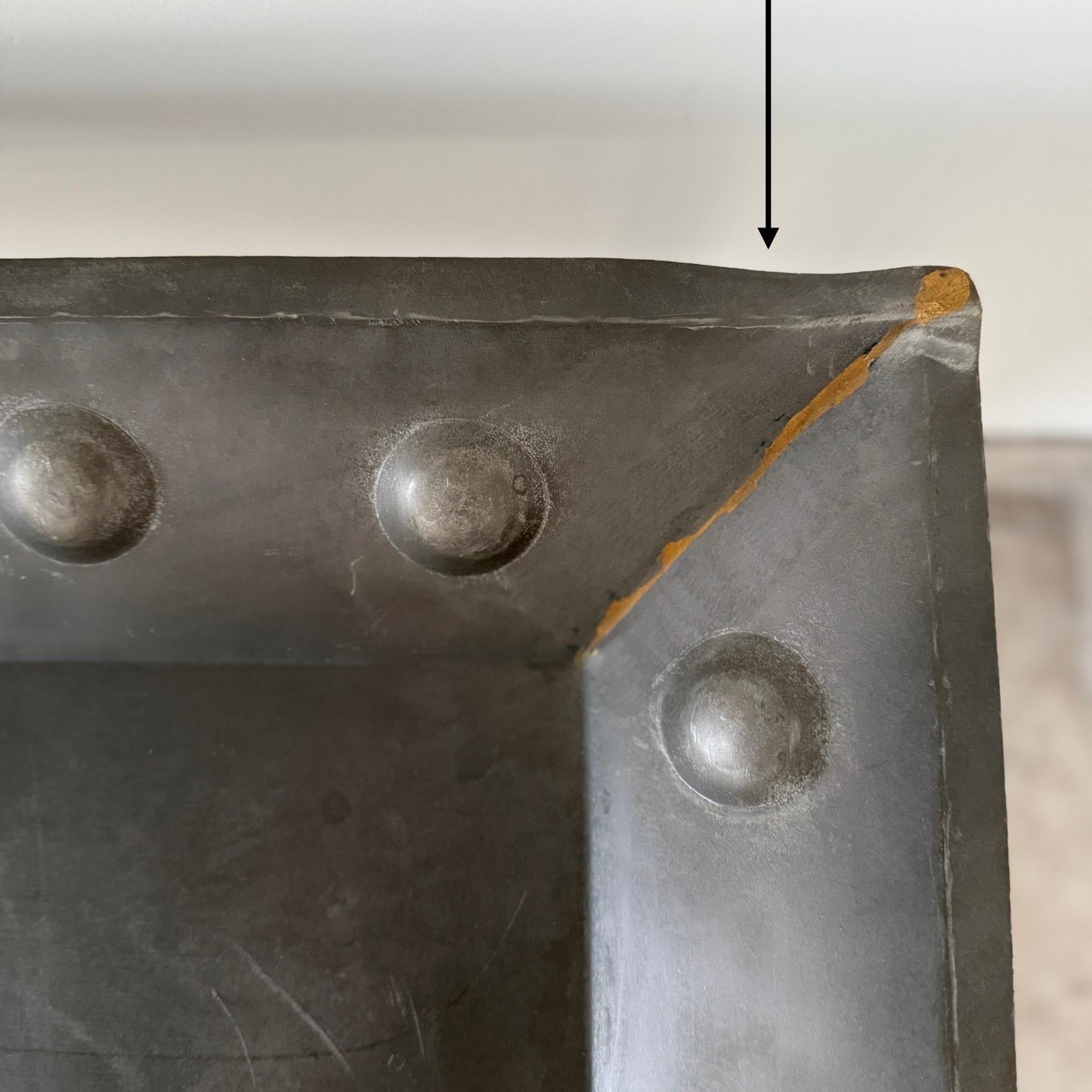 Rustic Iron Serving Tray with Hammered Circles Moorish Style,  Large 20