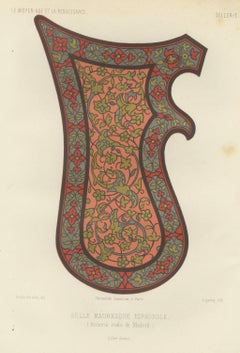 Moorish Spanish Saddle, Royal Armory of Madrid, Antique Print, 1851
