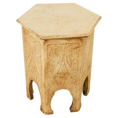 Moorish Style Arts and Crafts Hexagonal Lacquered Drink Table