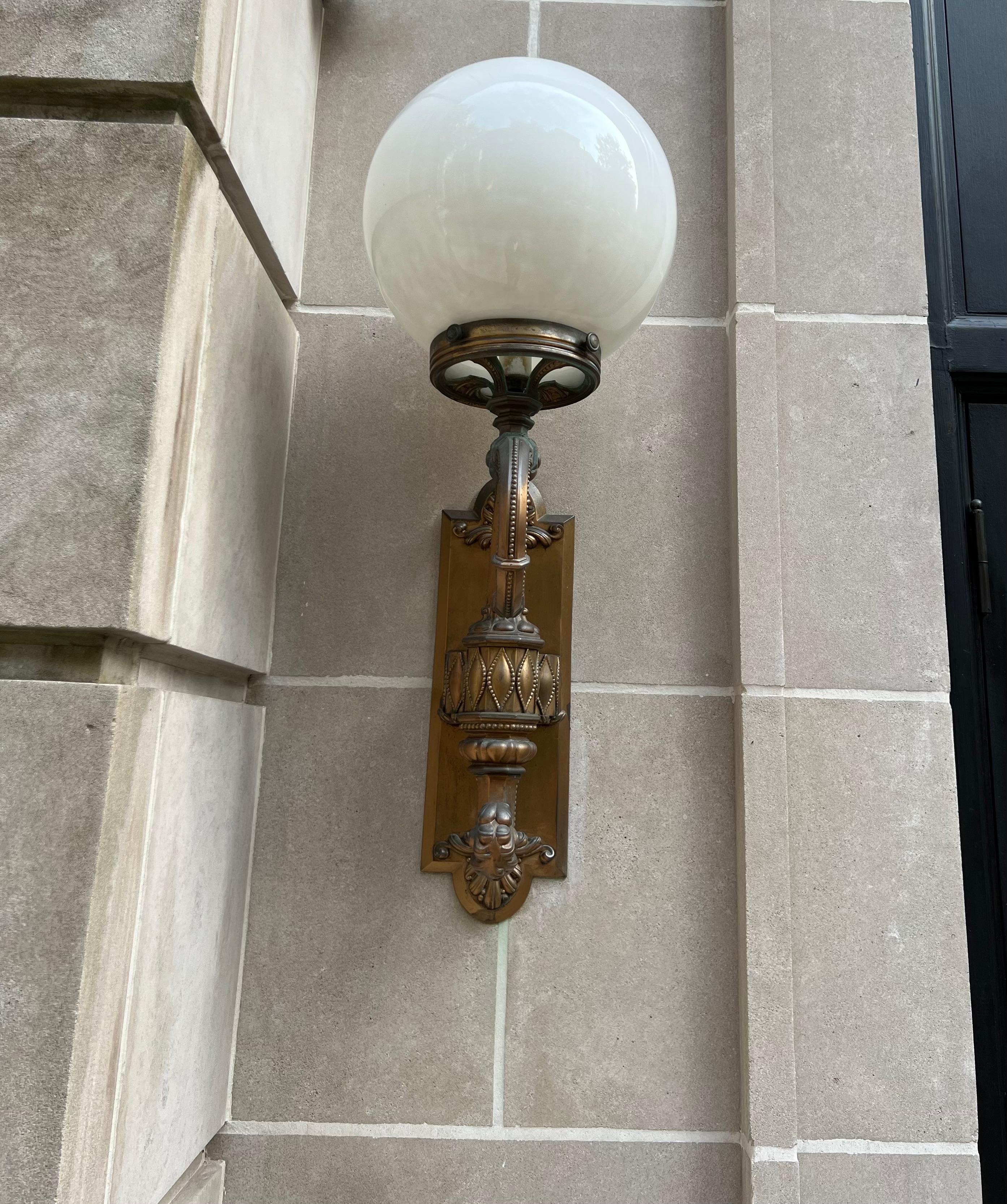 Moorish Style Bronze Wall Lanterns For Sale 1