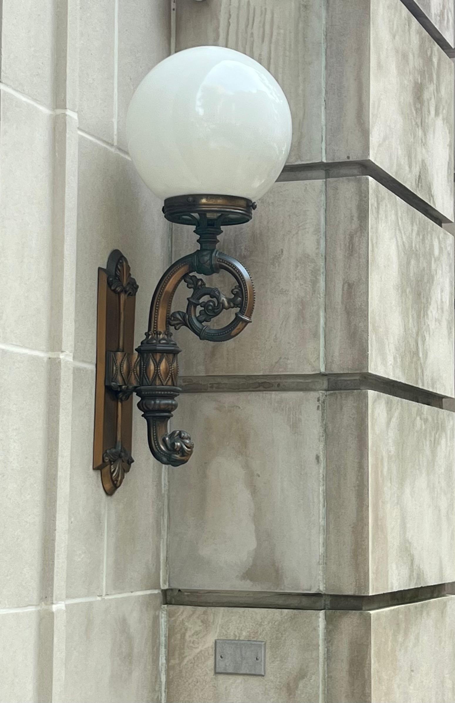 Moorish Style Bronze Wall Lanterns For Sale 2