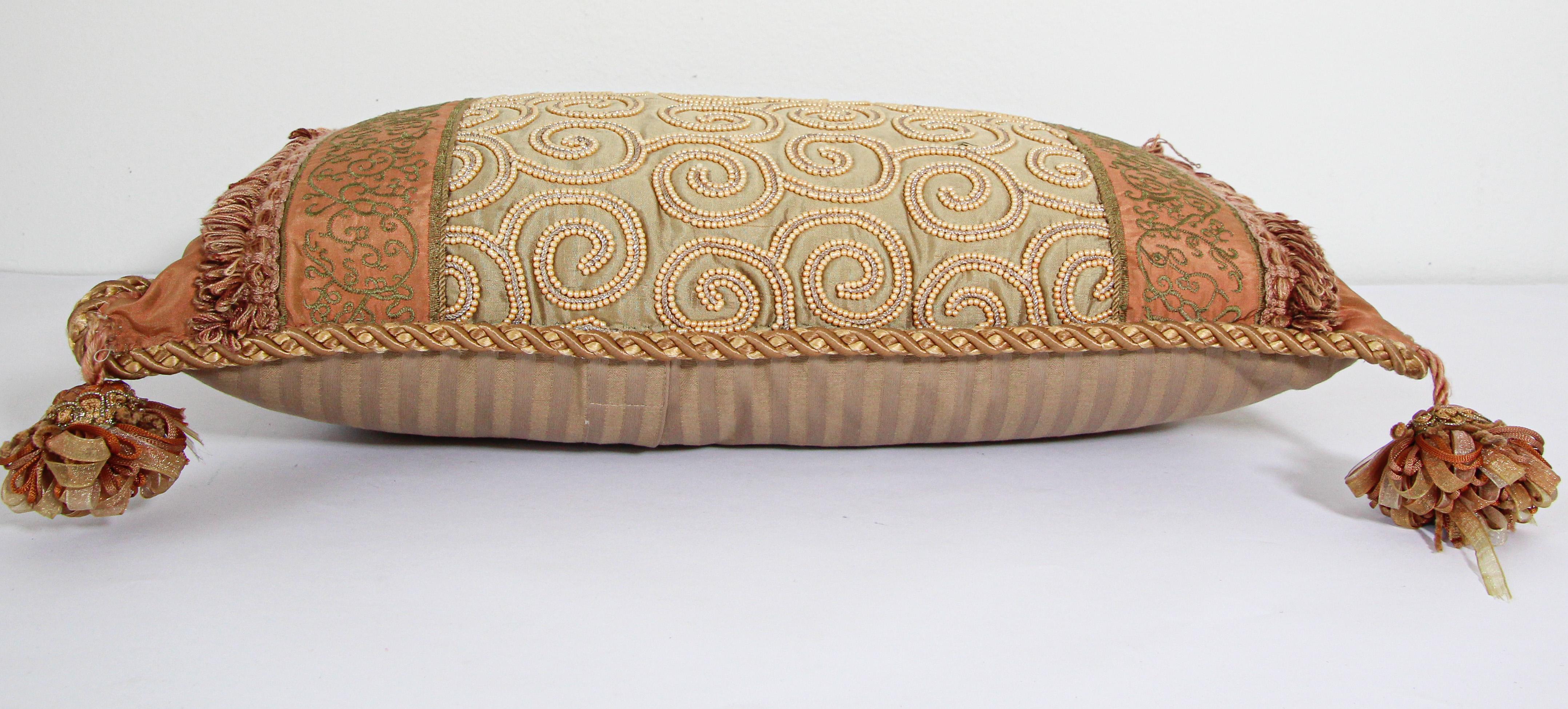 Moorish Style Decorative Gold Throw Pillow For Sale 4