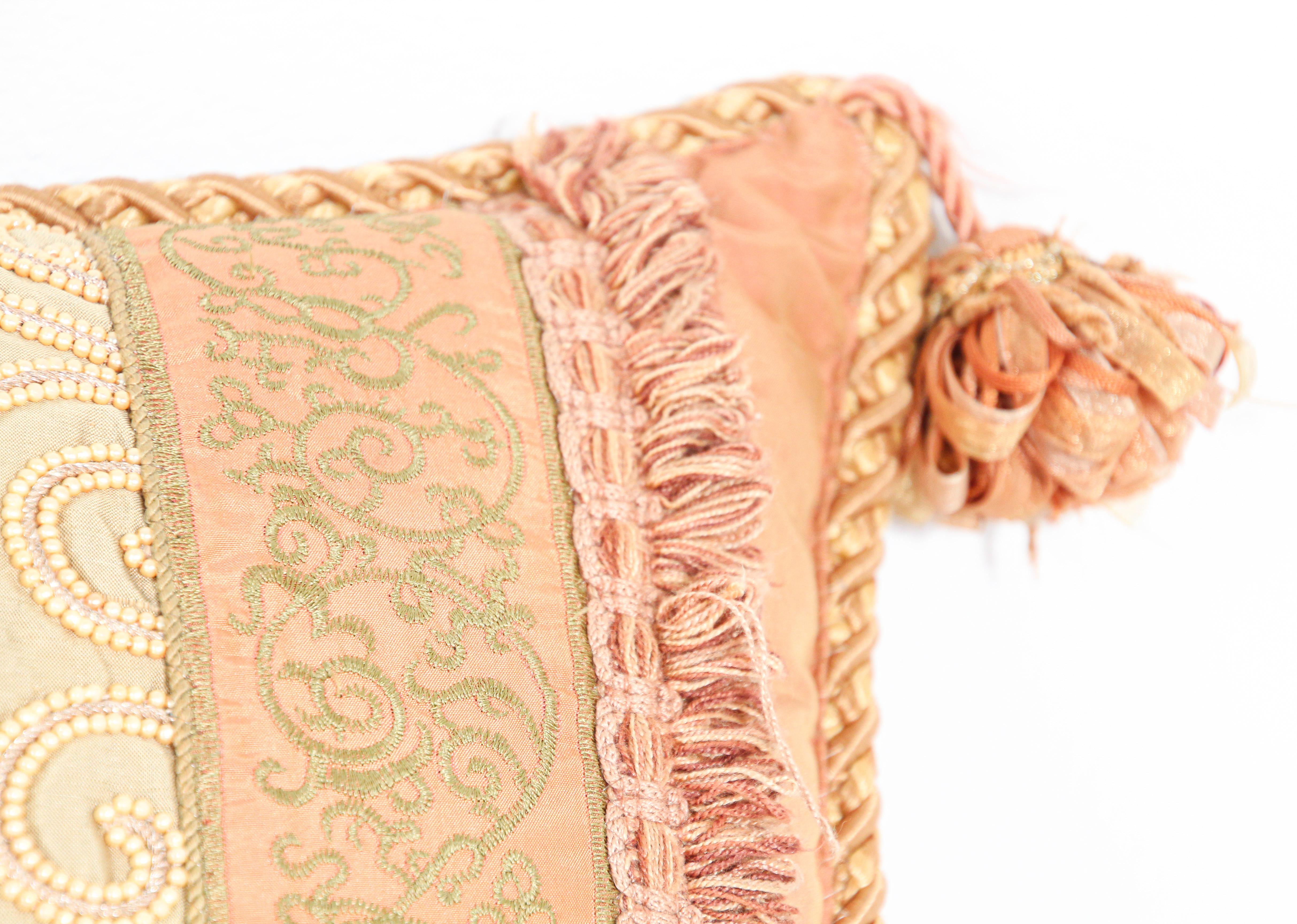 American Moorish Style Decorative Gold Throw Pillow For Sale