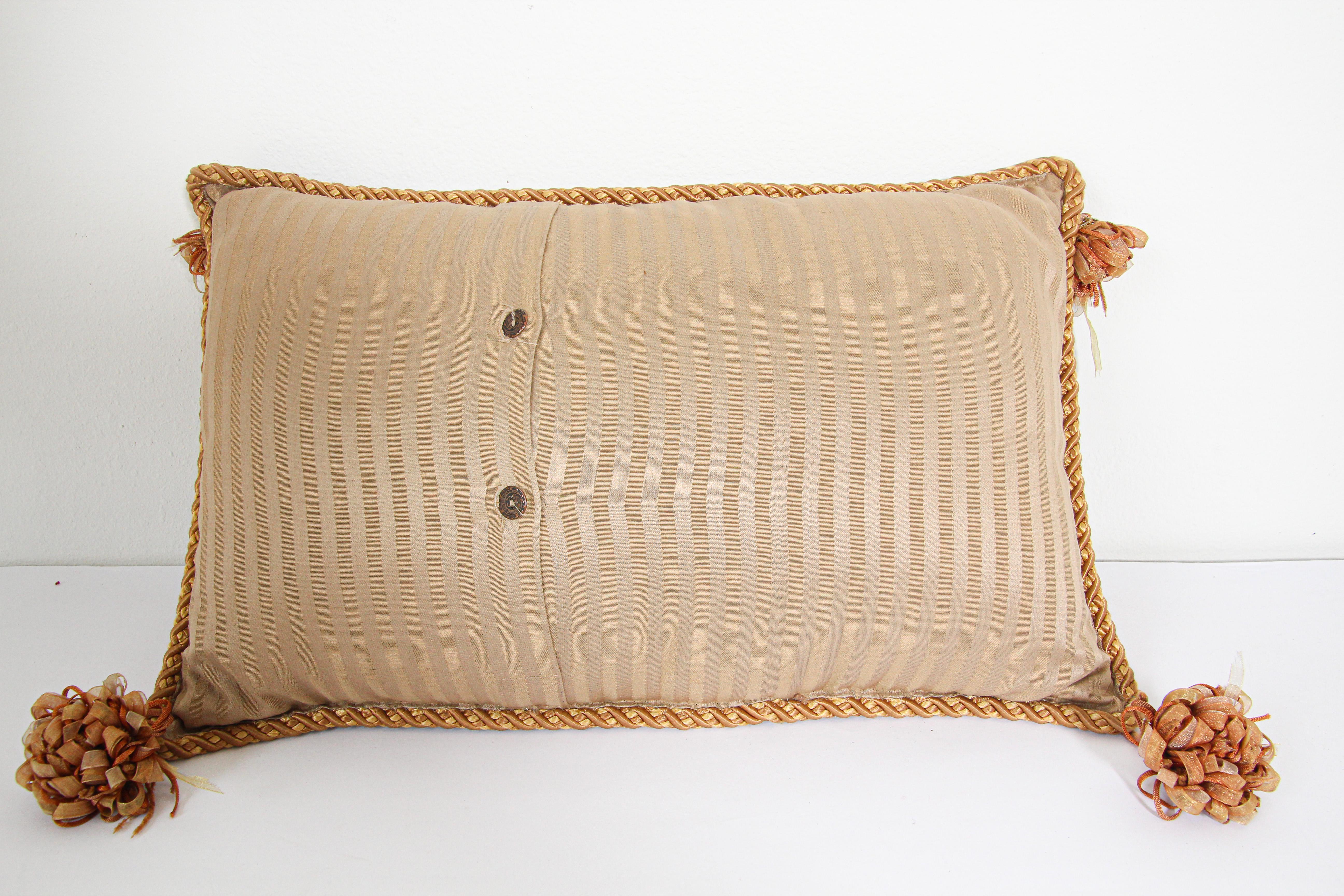 Moorish Style Decorative Gold Throw Pillow For Sale 1