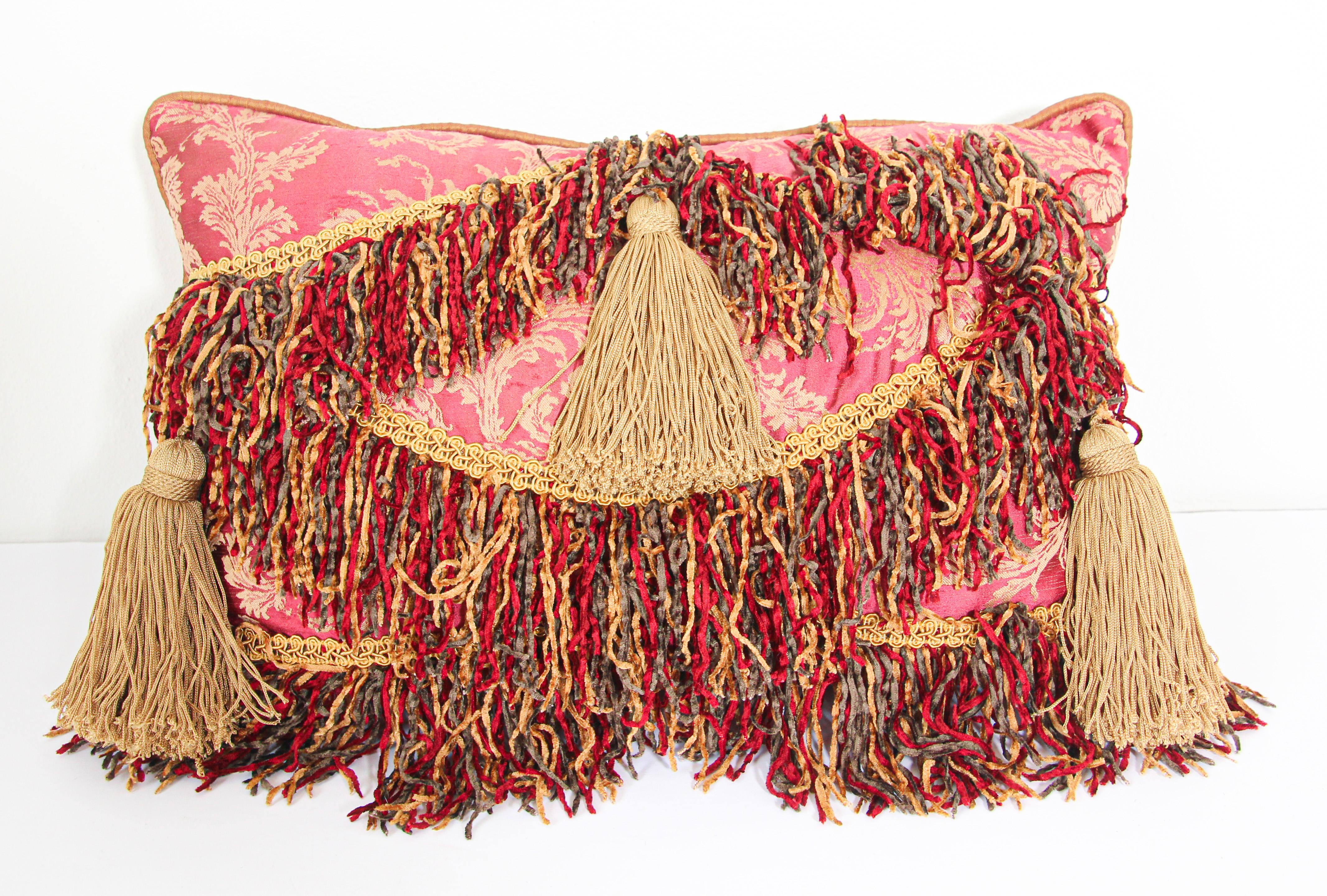 Moorish Style Decorative Red Throw Pillow by John Richard For Sale 1