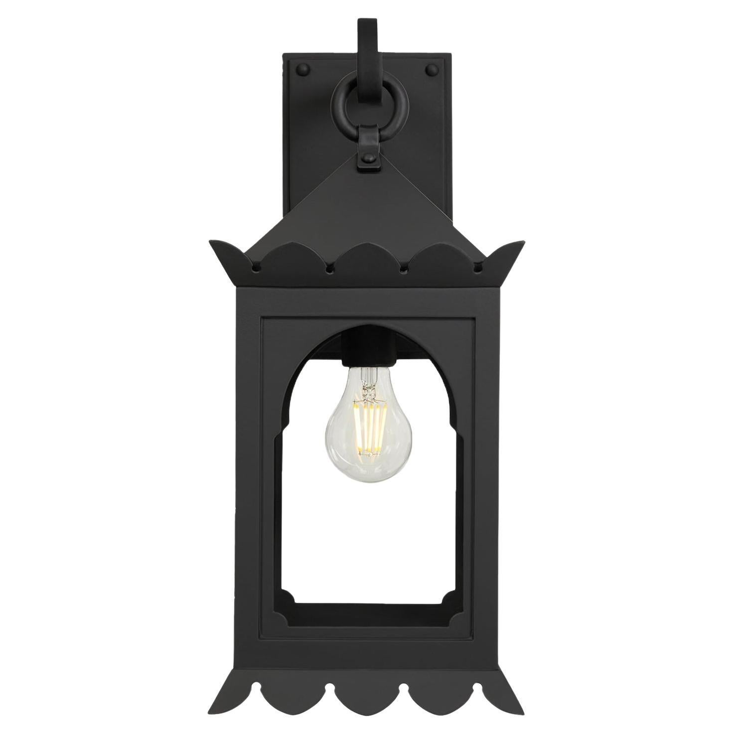 Moorish Style Handmade Wrought Iron Exterior Outdoor Laterne Schwarz Lights Fixture