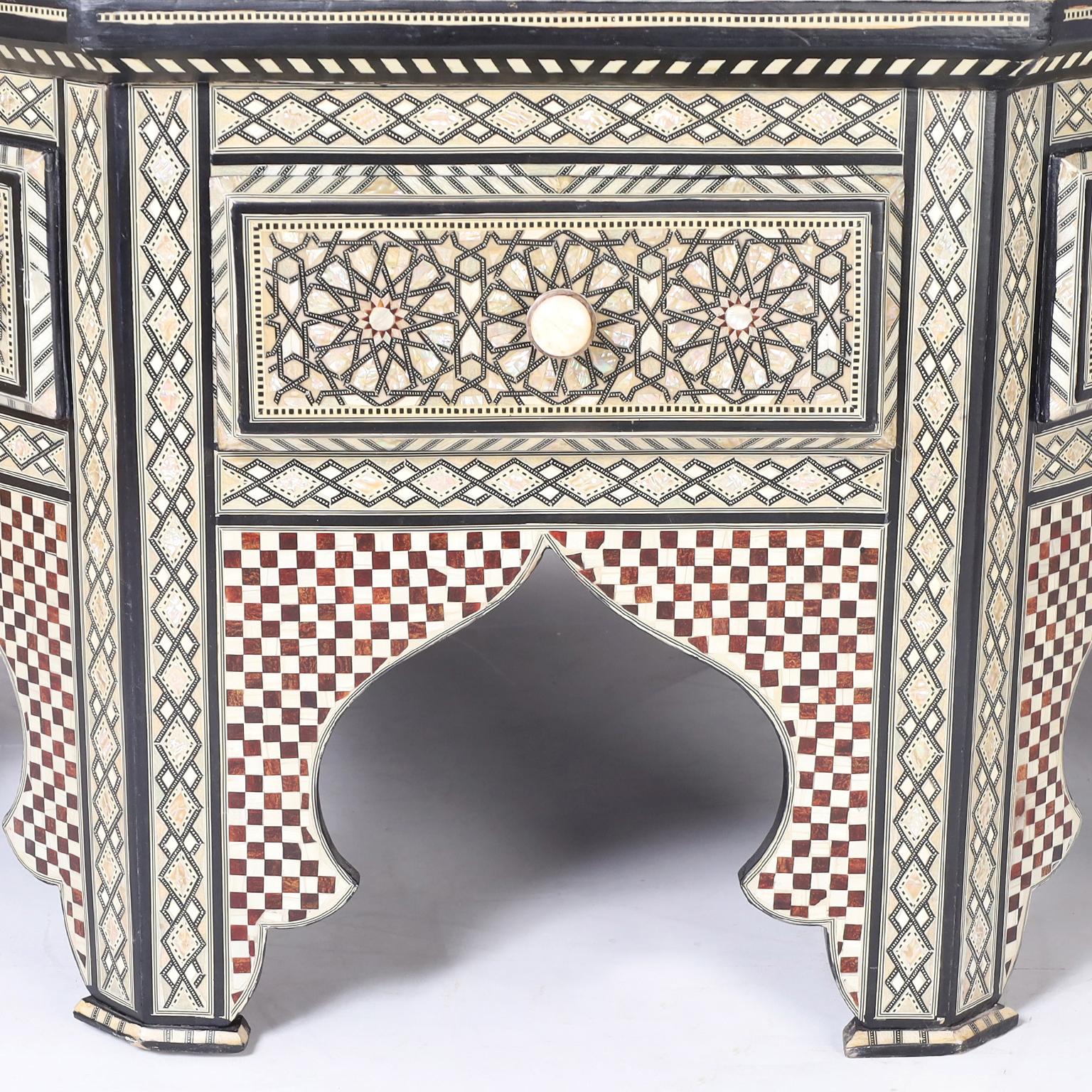 Mahogany Moorish Style Inlaid Coffee Table