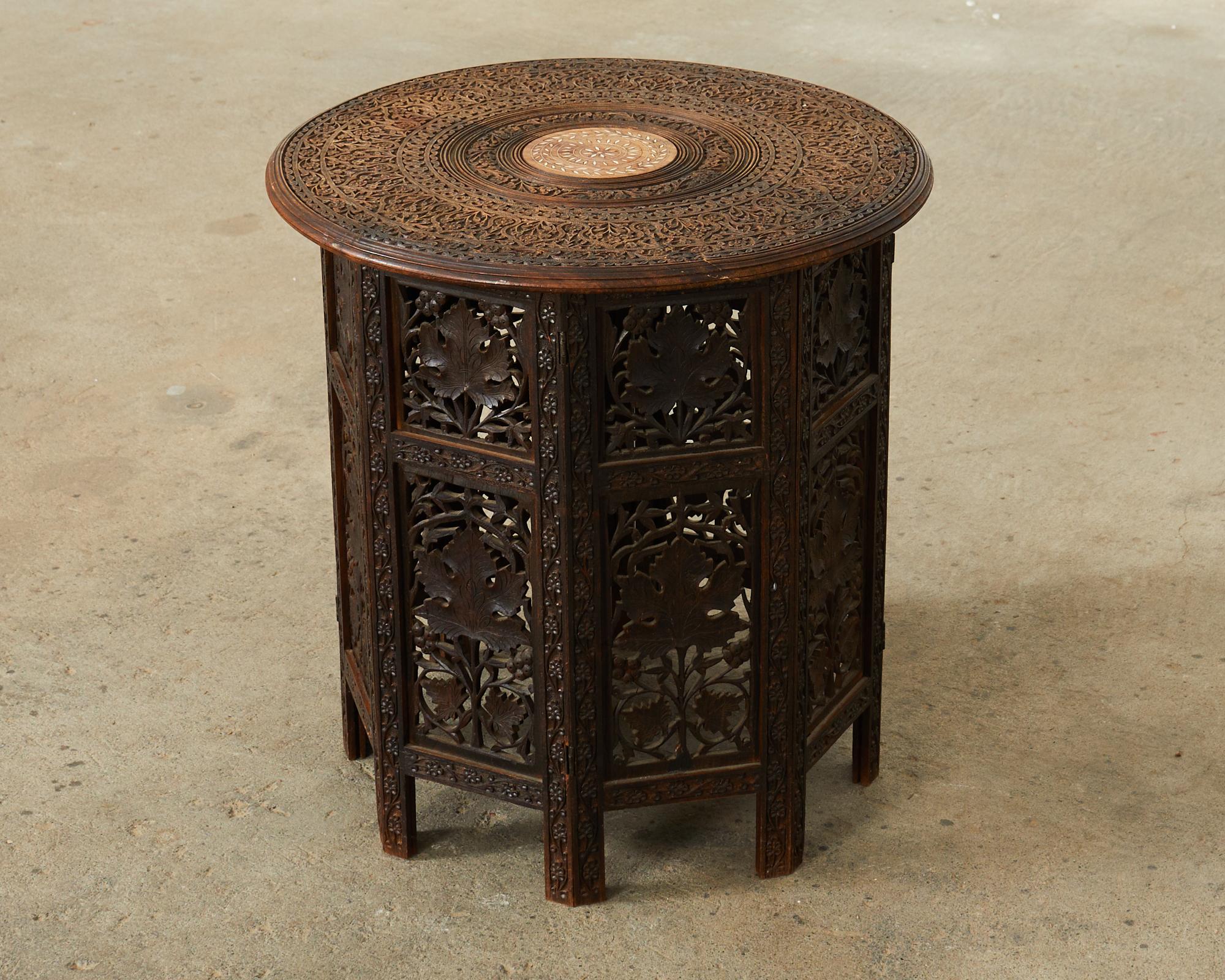 Moorish Style Moroccan Octagonal Carved Drinks Table 5