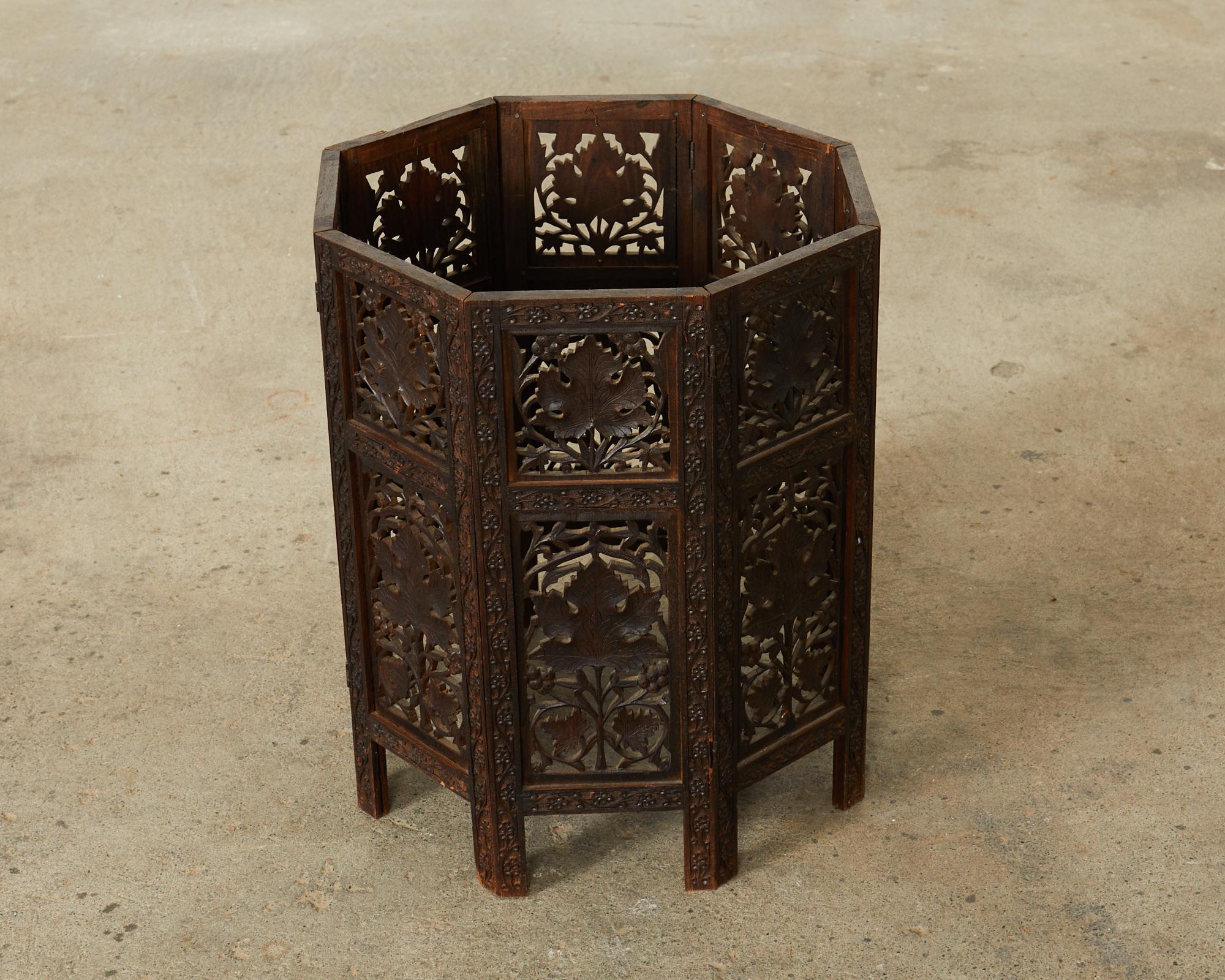 Moorish Style Moroccan Octagonal Carved Drinks Table 11