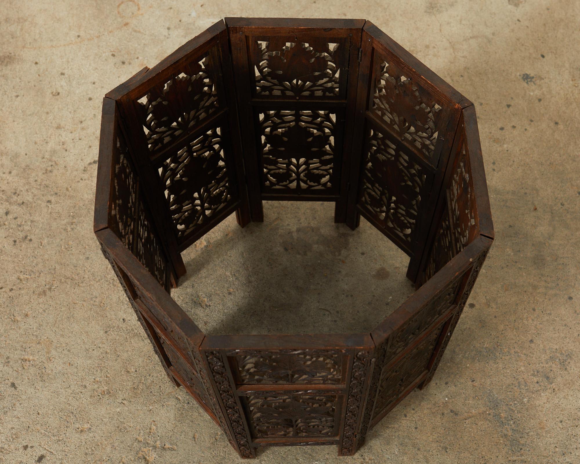 Moorish Style Moroccan Octagonal Carved Drinks Table 12