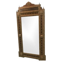 Antique Moorish Style Mosaic Inlaid Two Light Mirror