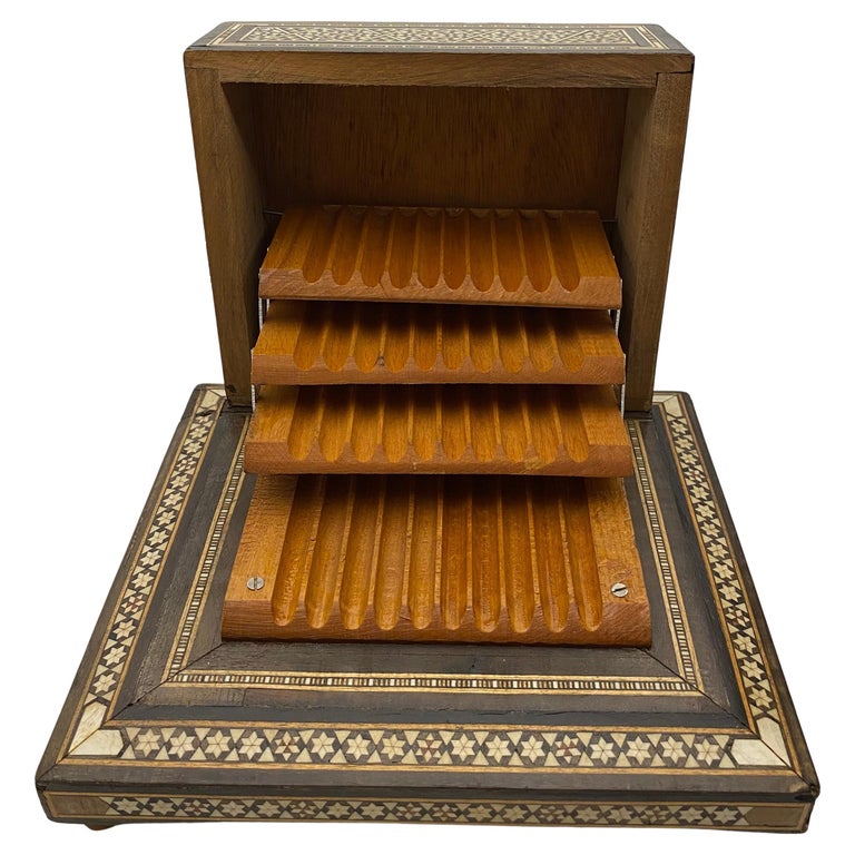 Moorish Style Mother-of-Pearl Inlaid Art Deco Cigarette Box For Sale