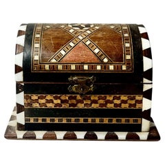 Moorish Style Spanish Inlaid Box With Mother Of Pearl And Bone
