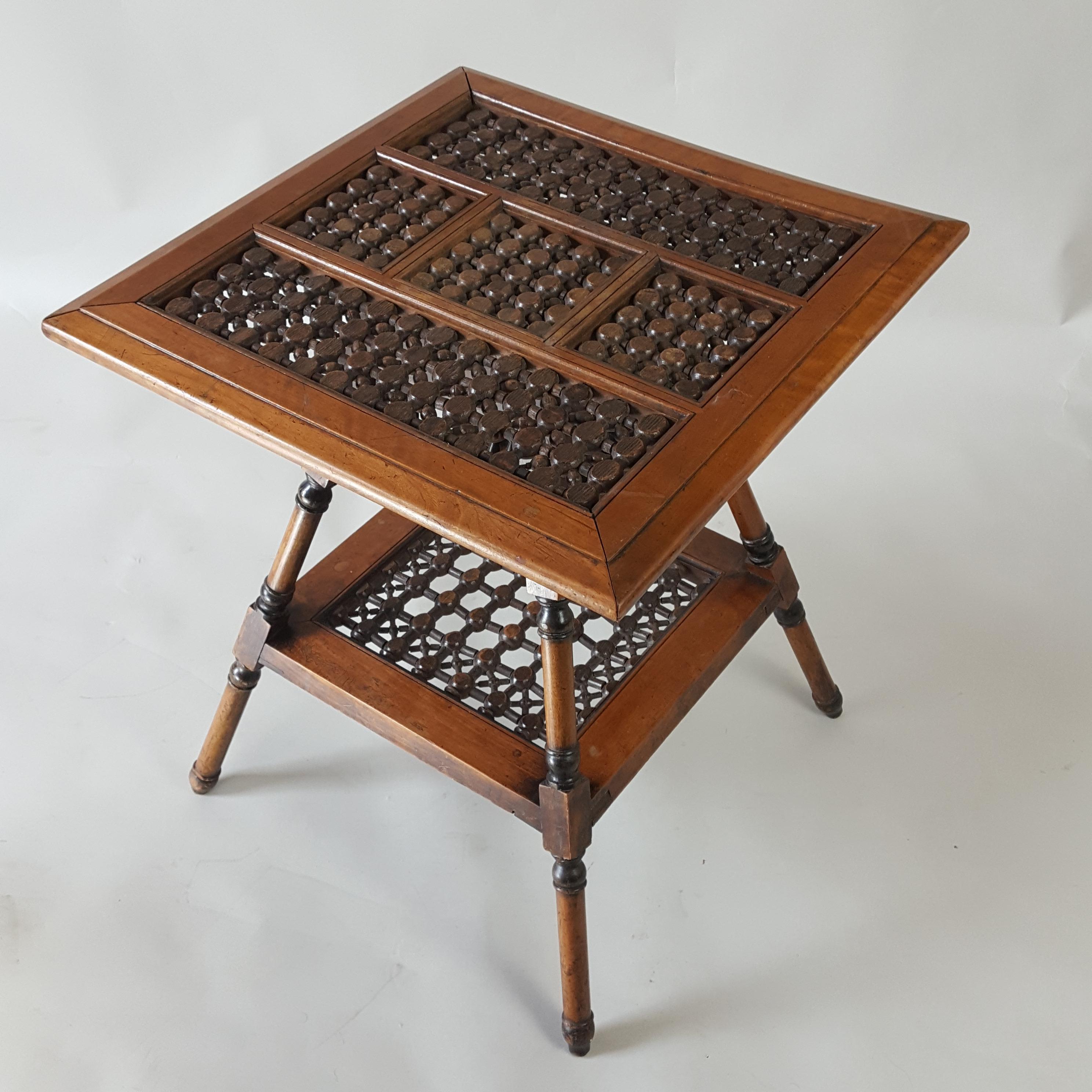 20th Century Moorish style table  with mashrabiya panels For Sale