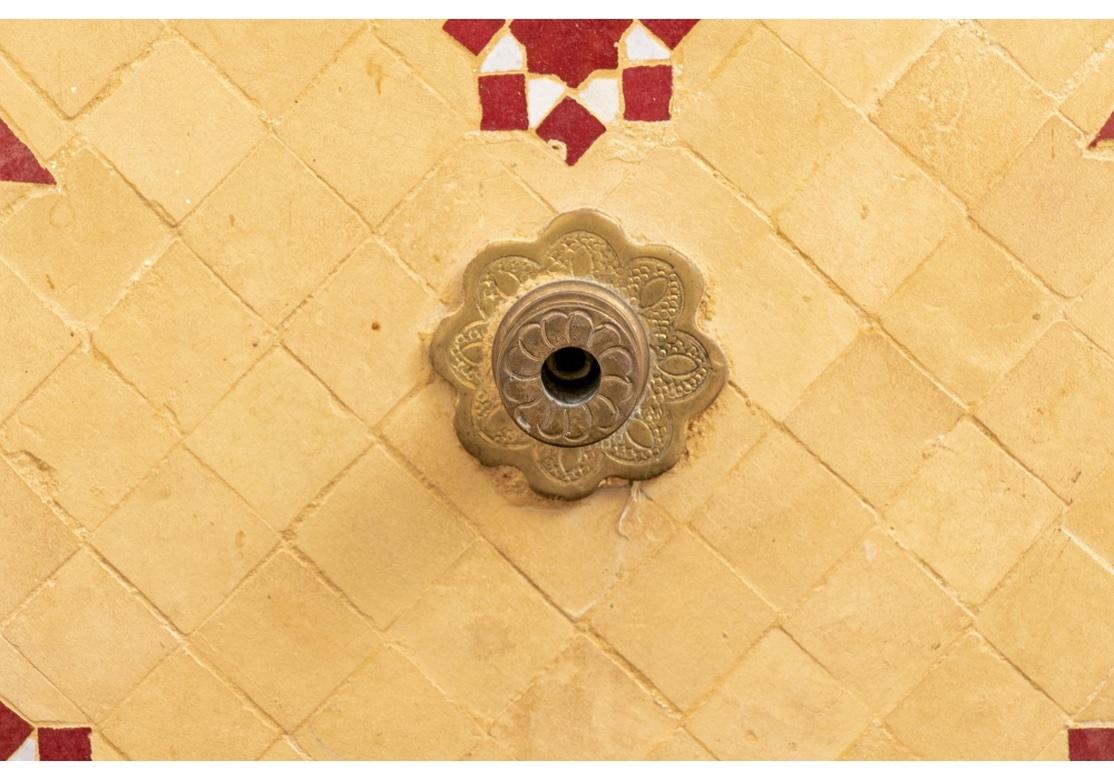 Cement Moorish Style Tiled Fountain For Sale