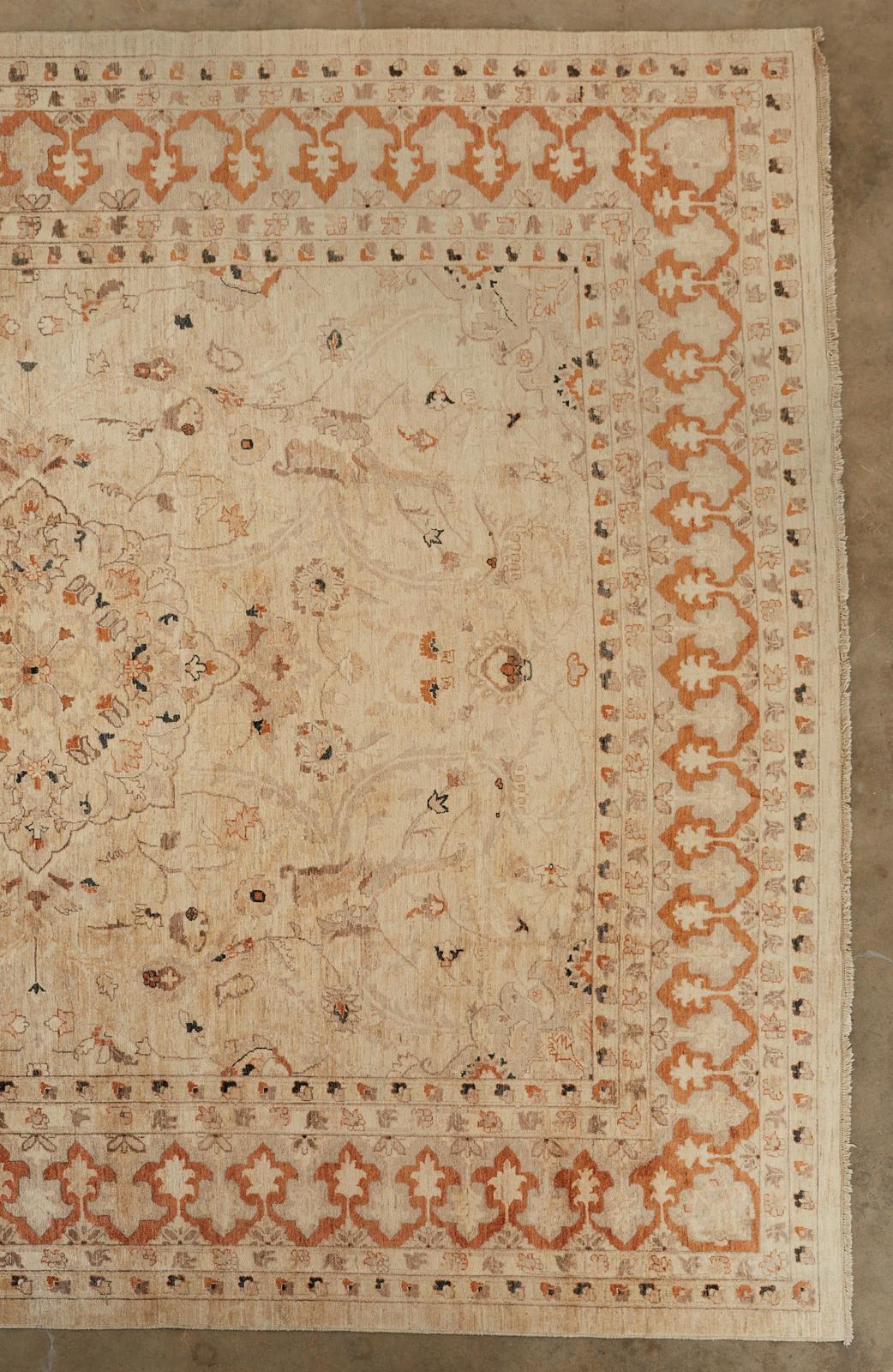 Hand-Knotted Moorish Style Vintage Turkish Oushak Rug